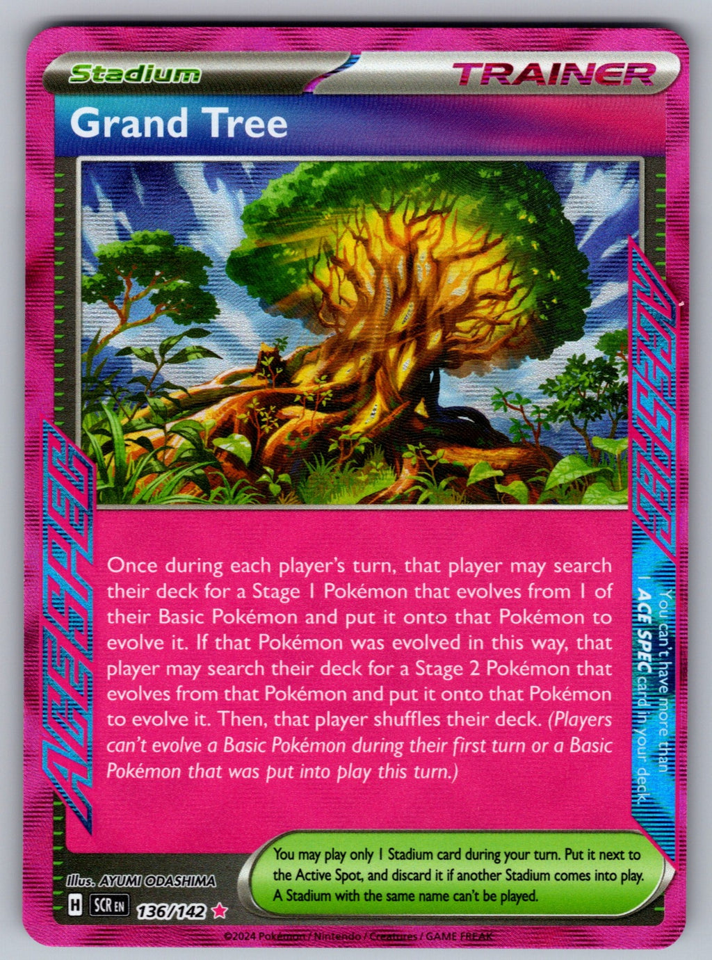 Grand Tree Holo ACE SPEC Rare SV07: Stellar Crown 136/142 NM 2024