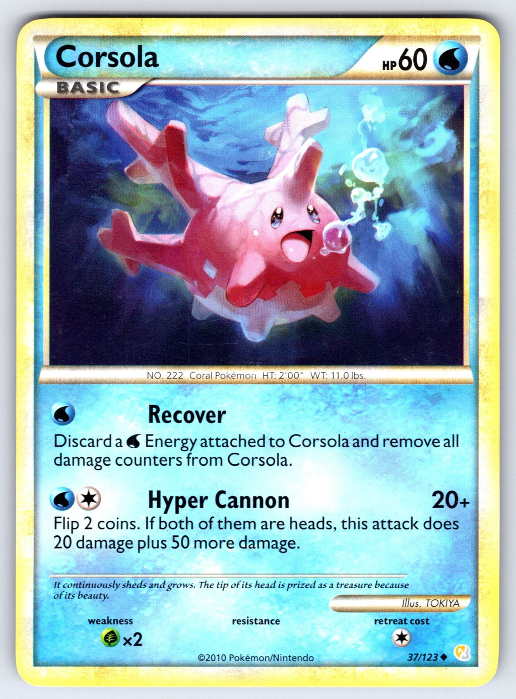 Corsola Uncommon HeartGold SoulSilver 37/123 LP 2010