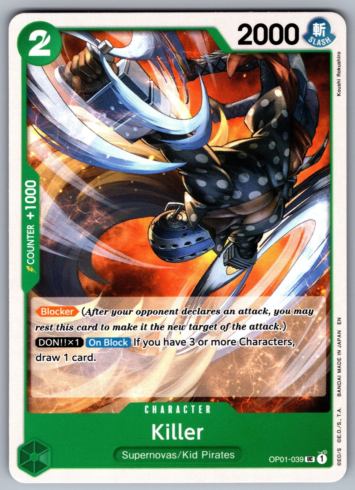 Killer UC Romance Dawn OP01-039 NM 2022