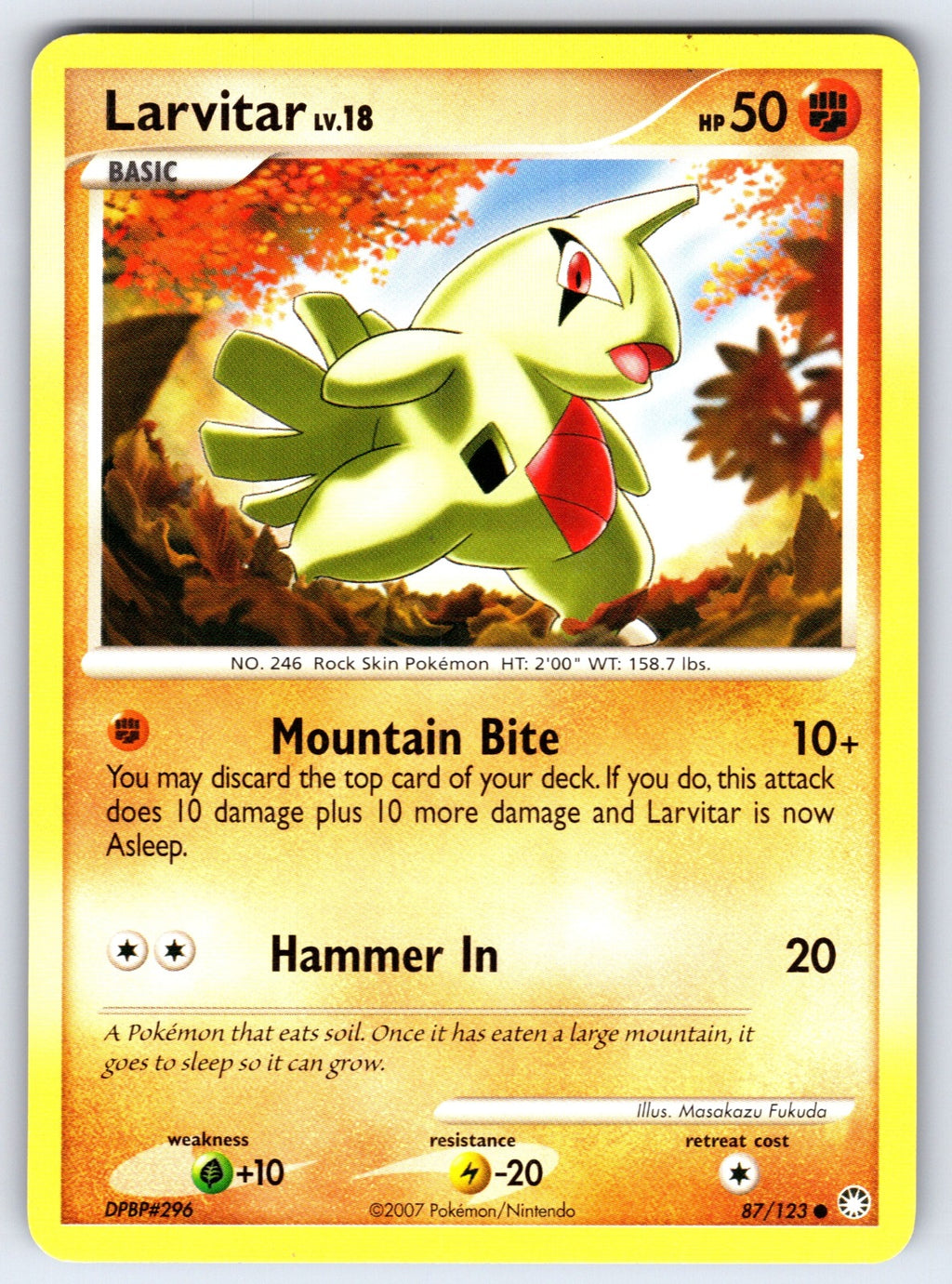Larvitar Common Mysterious Treasures 87/123 LP 2007