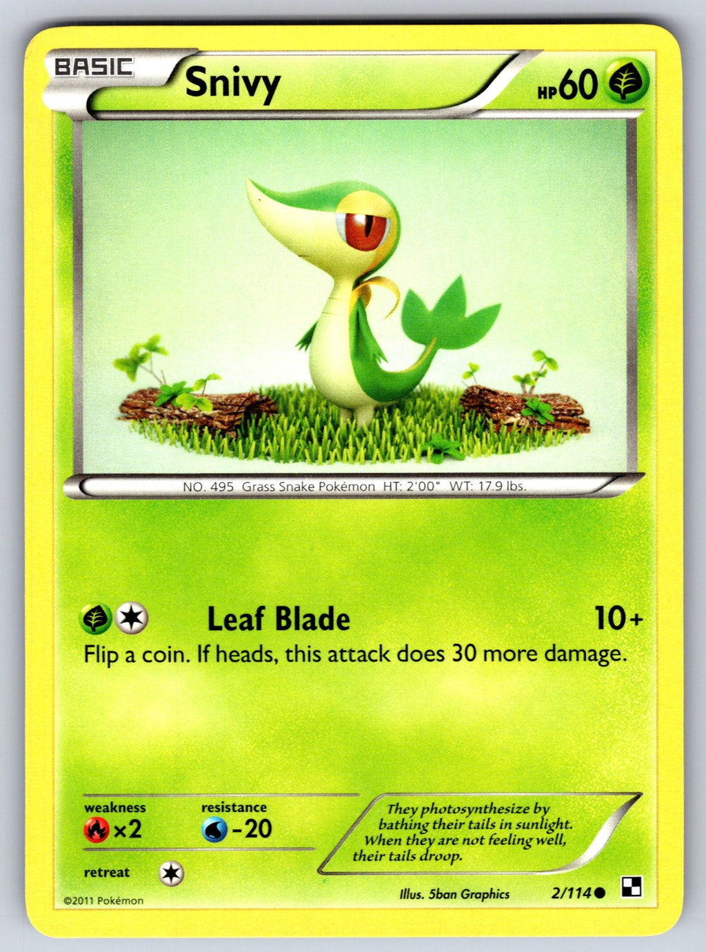 Snivy (2) Common Black and White 2/114 LP 2011