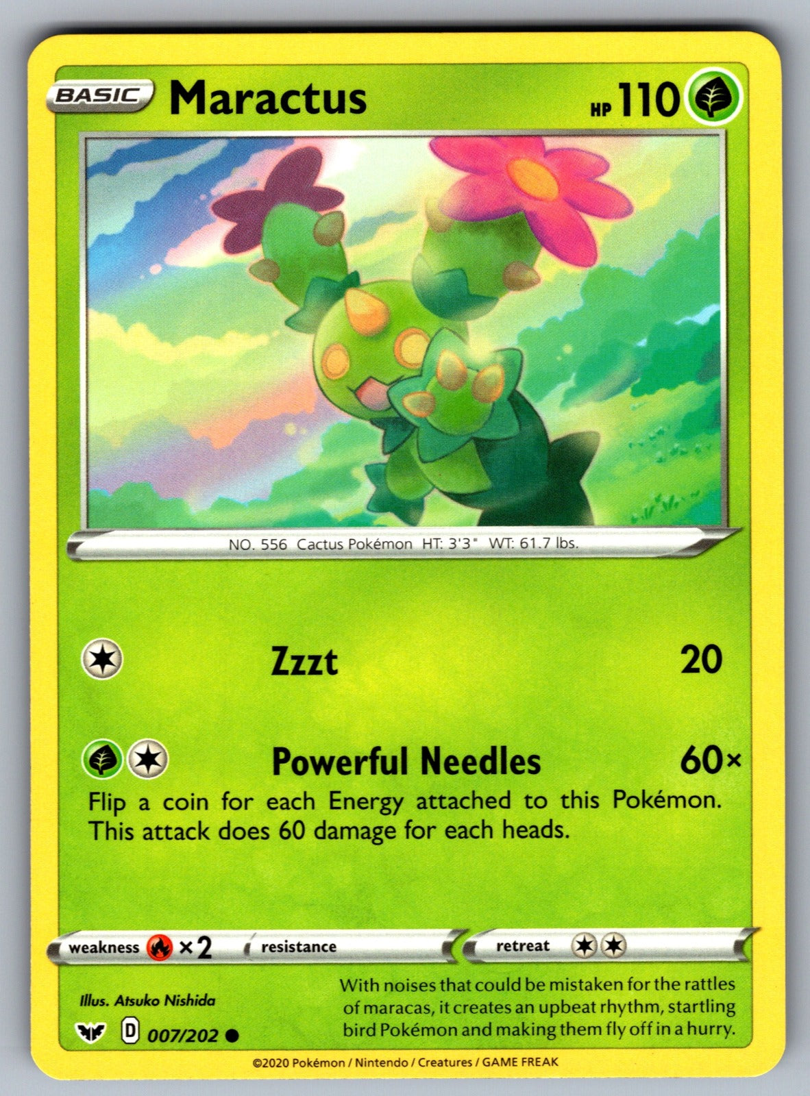 Maractus Common SWSH01: Sword & Shield Base Set 007/202 NM 2020