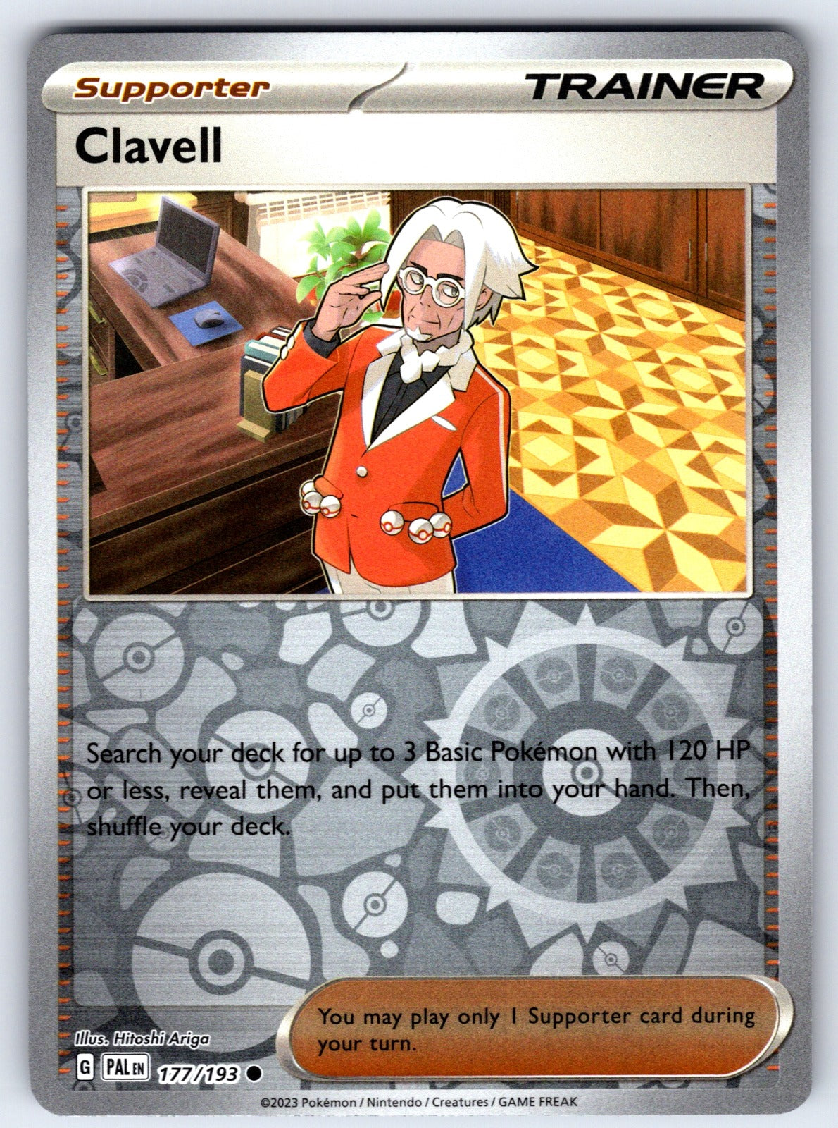 Clavell Reverse Holo Common SV02: Paldea Evolved 177/193 NM 2023