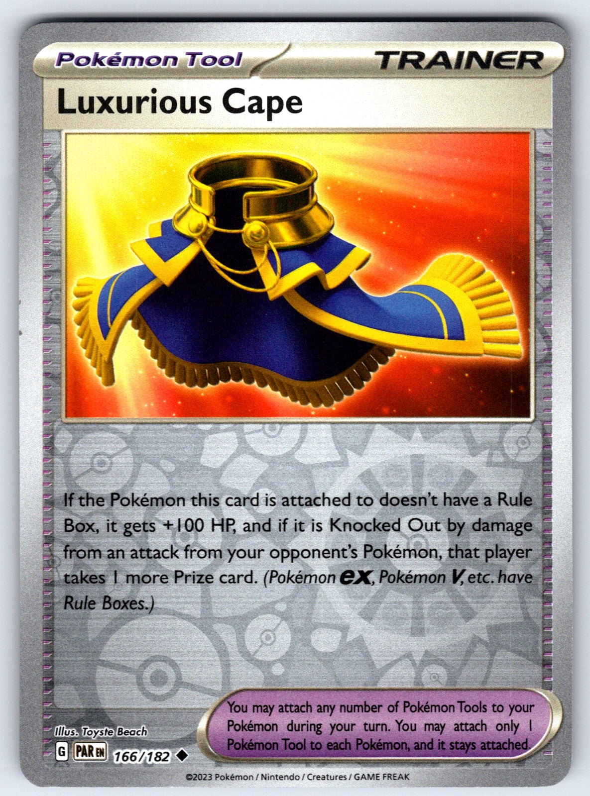 Luxurious Cape Reverse Holo Uncommon SV04: Paradox Rift 166/182 NM 2023