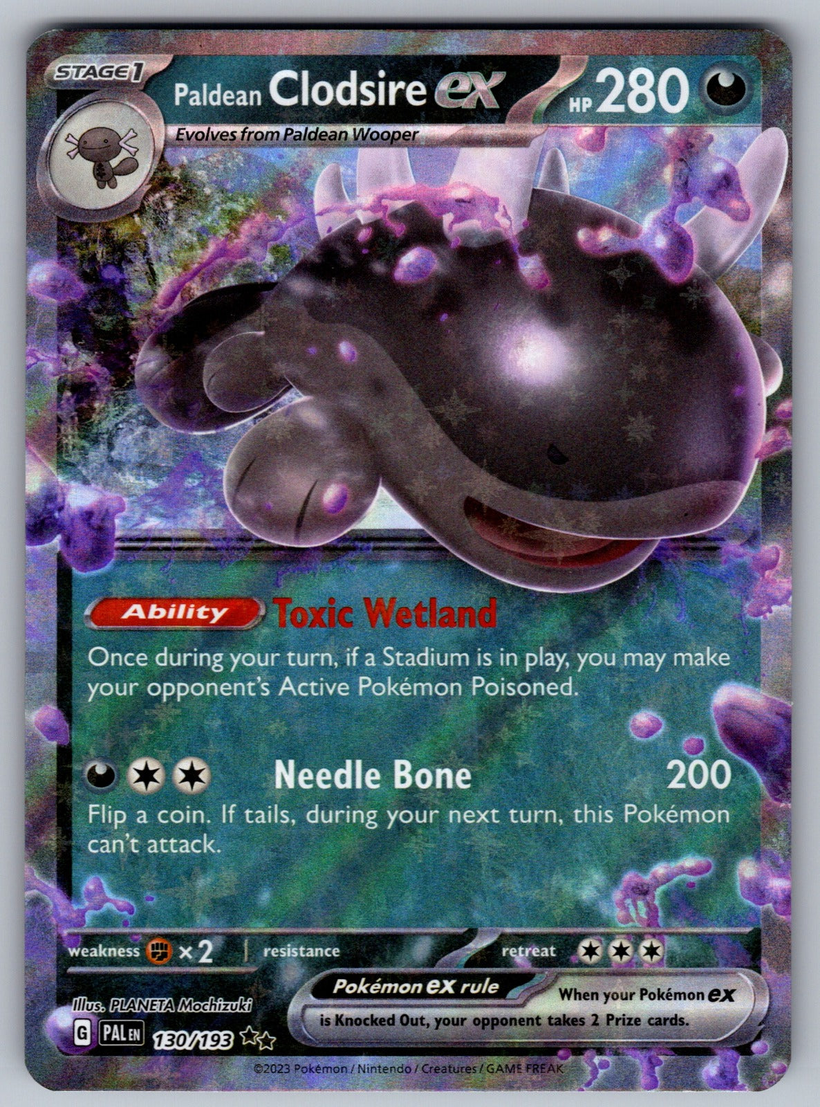 Paldean Clodsire ex Holo Double Rare SV02: Paldea Evolved 130/193 NM 2023
