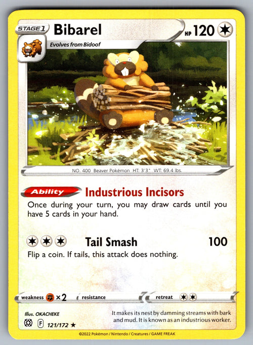 Bibarel Holo Rare SWSH09: Brilliant Stars 121/172 NM 2022