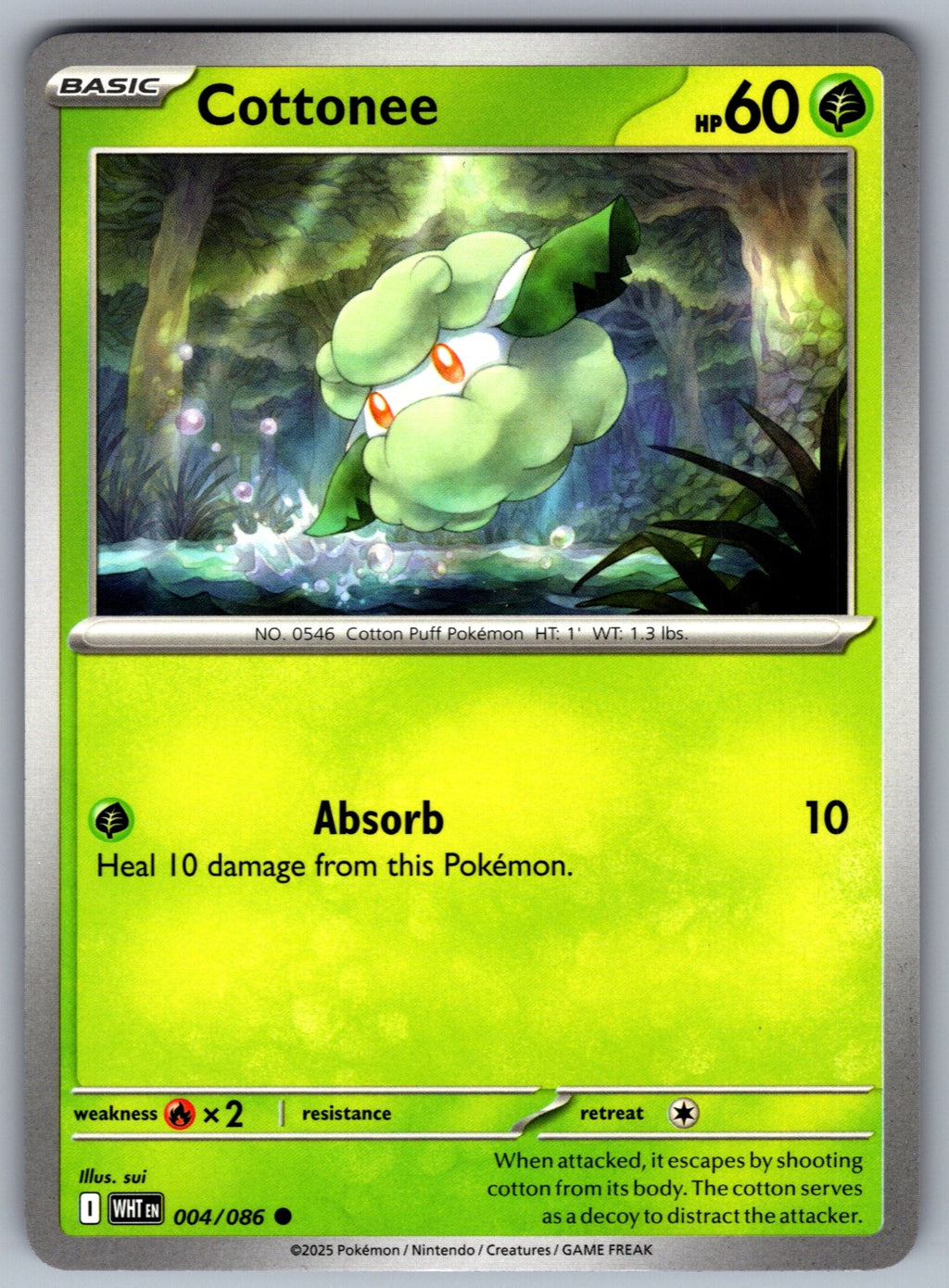 Cottonee Common SV: White Flare 004/086 NM 2025