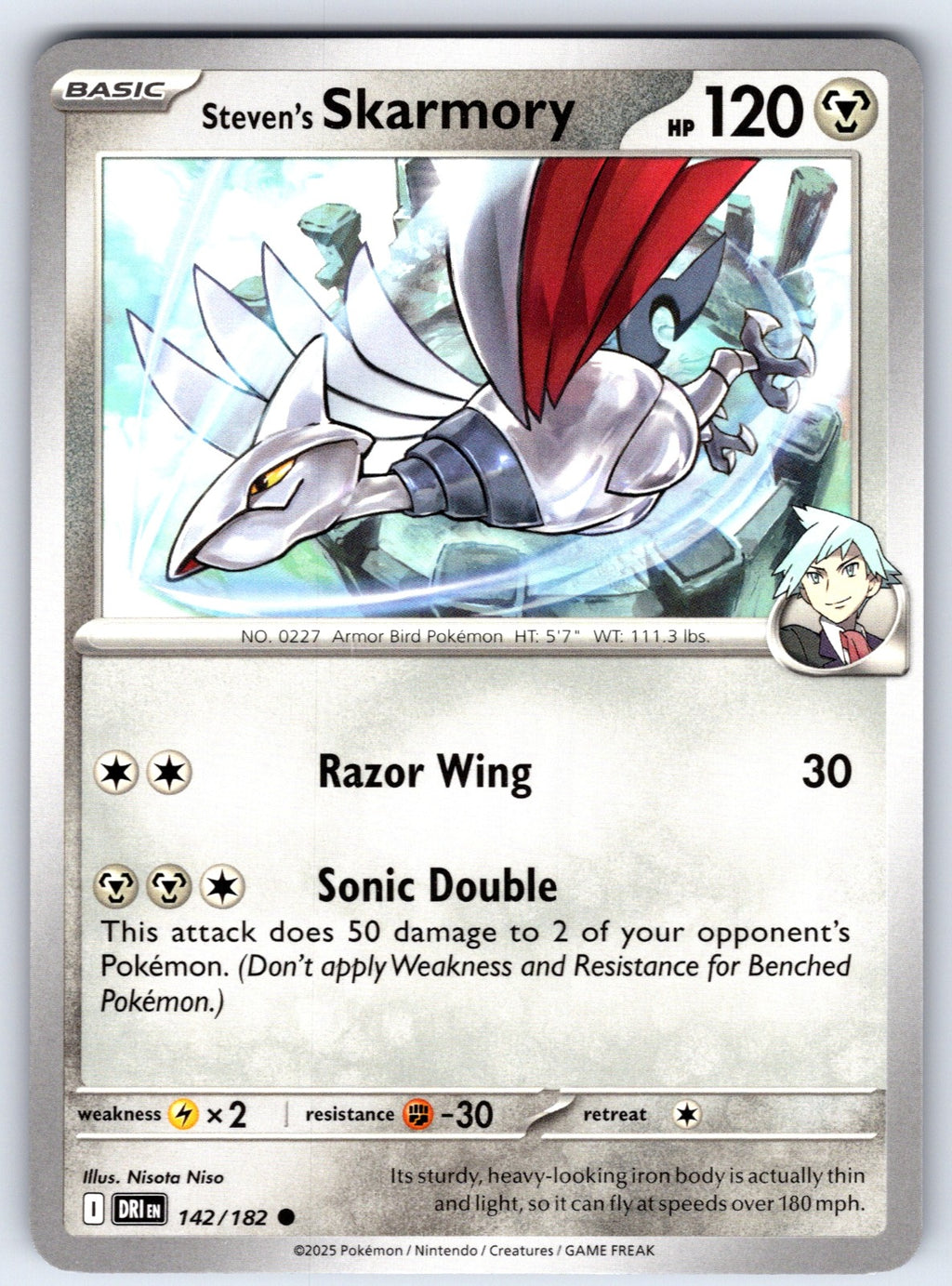 Steven's Skarmory Common SV10: Destined Rivals 142/182 NM 2025