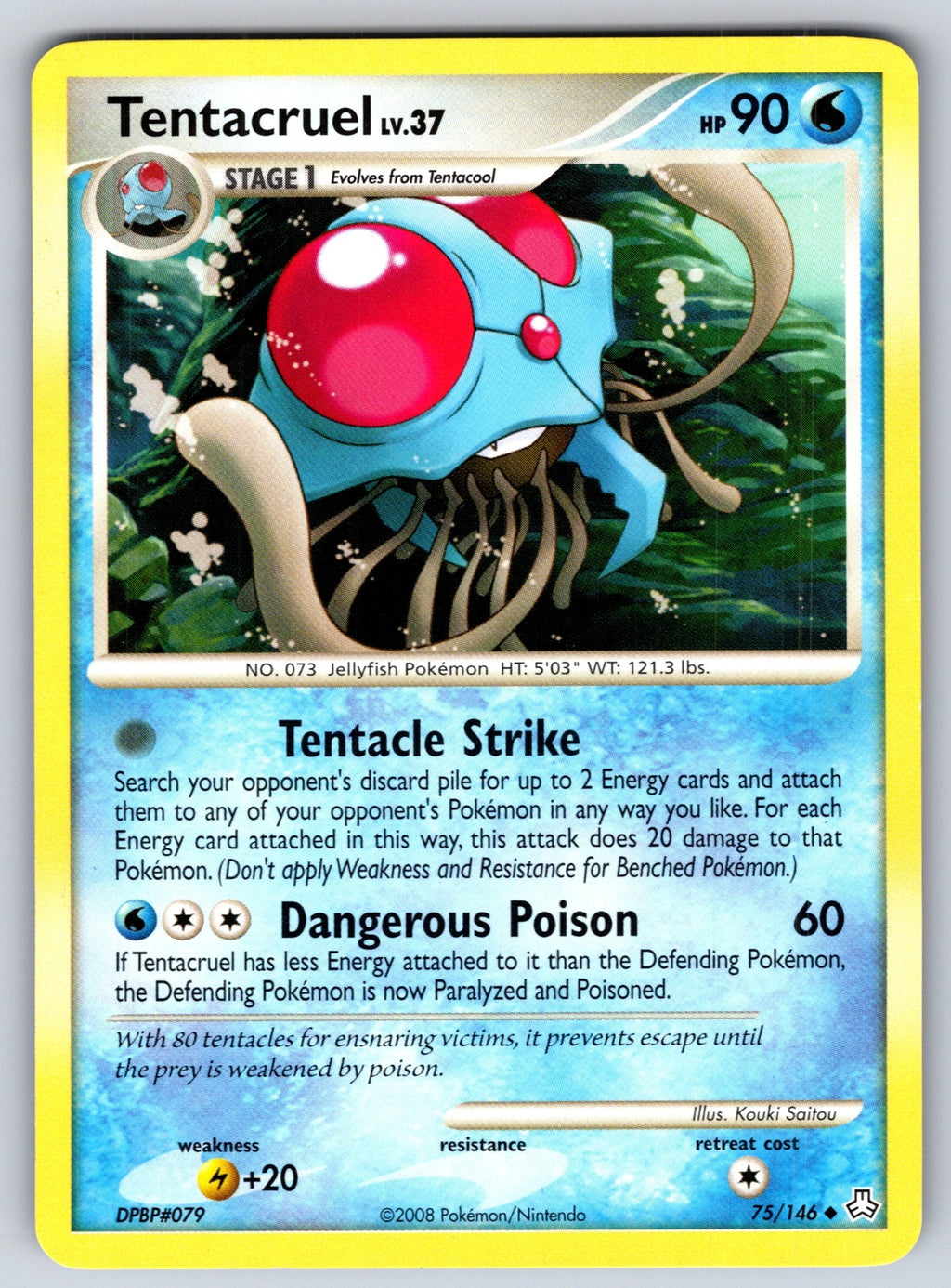Tentacool Unlimited Common Fossil 56/62 LP 1999