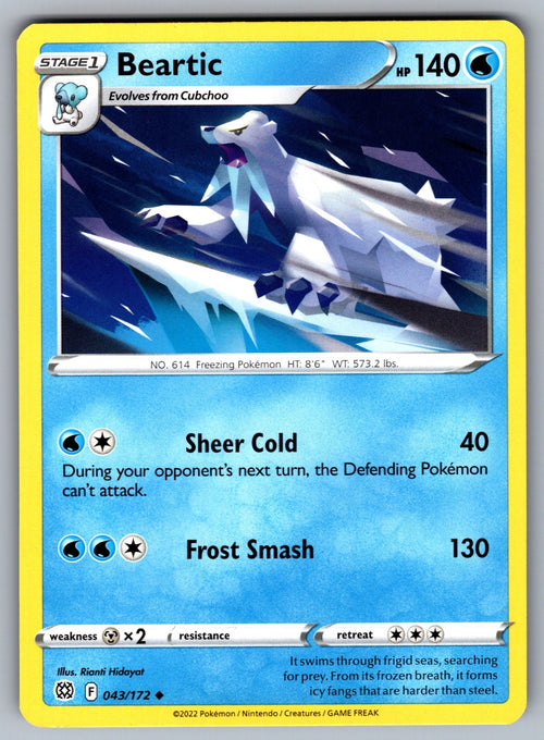Beartic Uncommon SWSH09: Brilliant Stars 043/172 NM 2022