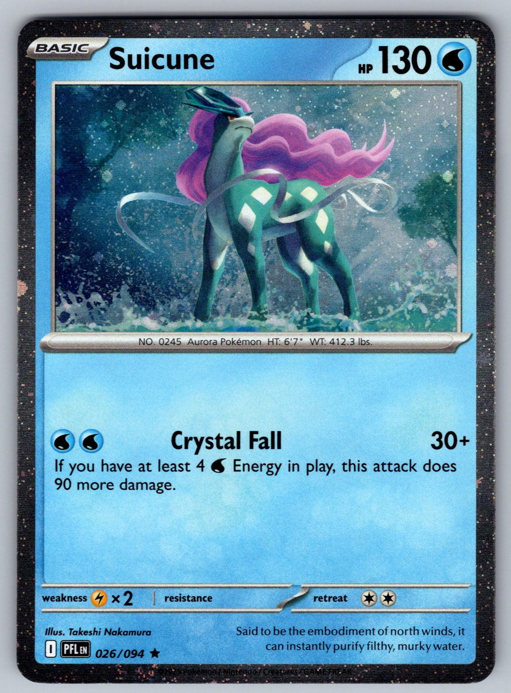Suicune Holo Rare ME02: Phantasmal Flames 026/094 NM 2025