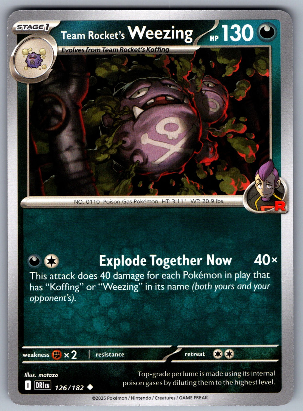 Team Rocket's Weezing Uncommon SV10: Destined Rivals 126/182 NM 2025