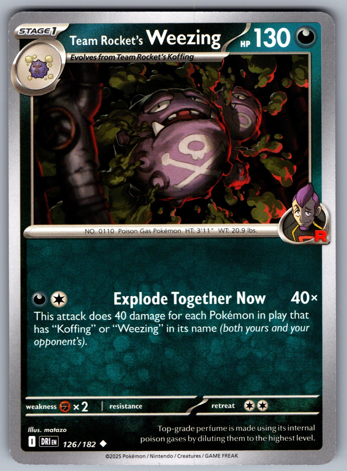 Team Rocket's Weezing Uncommon SV10: Destined Rivals 126/182 NM 2025