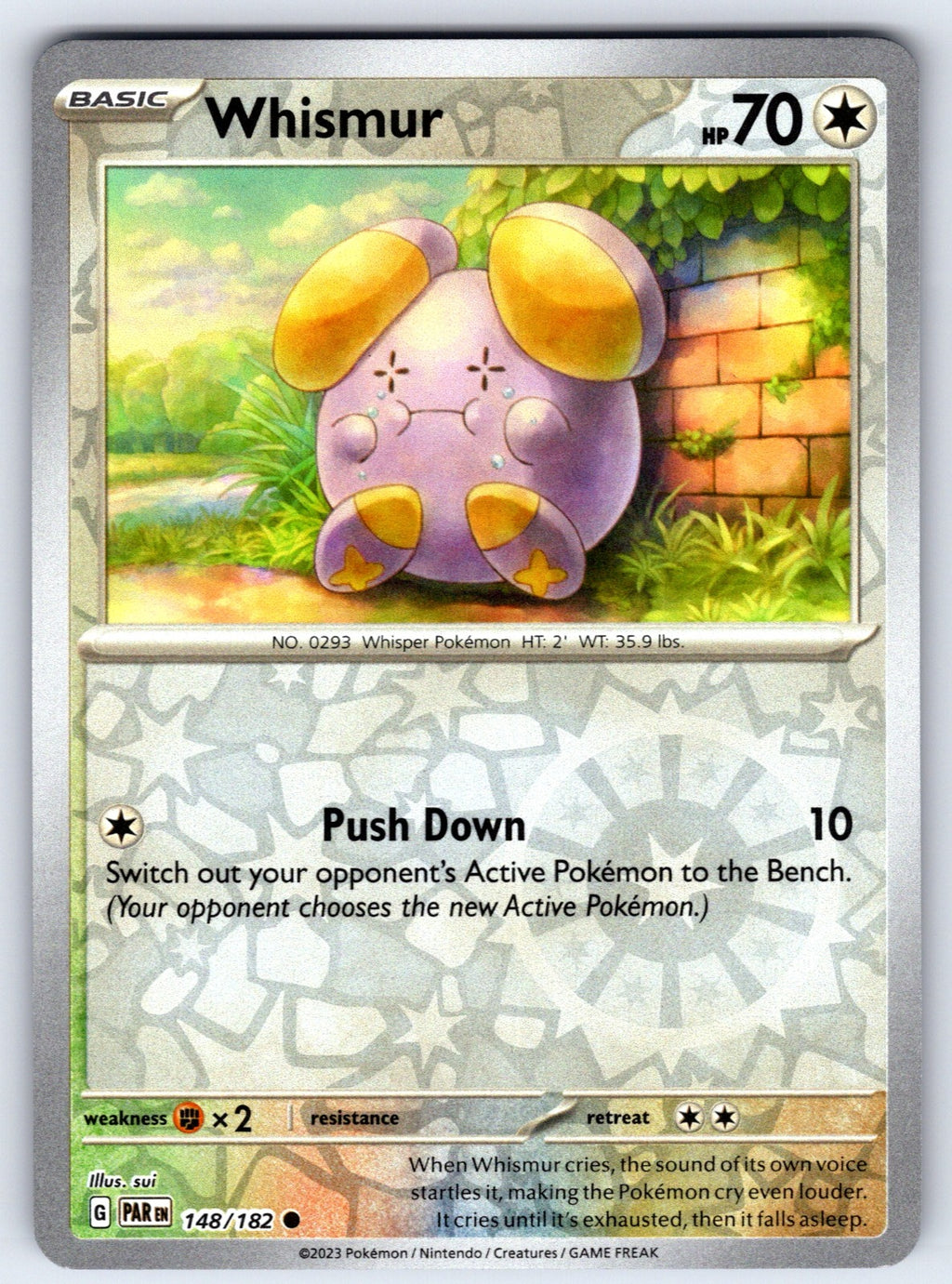 Whismur Reverse Holo Common SV04: Paradox Rift 148/182 NM 2023