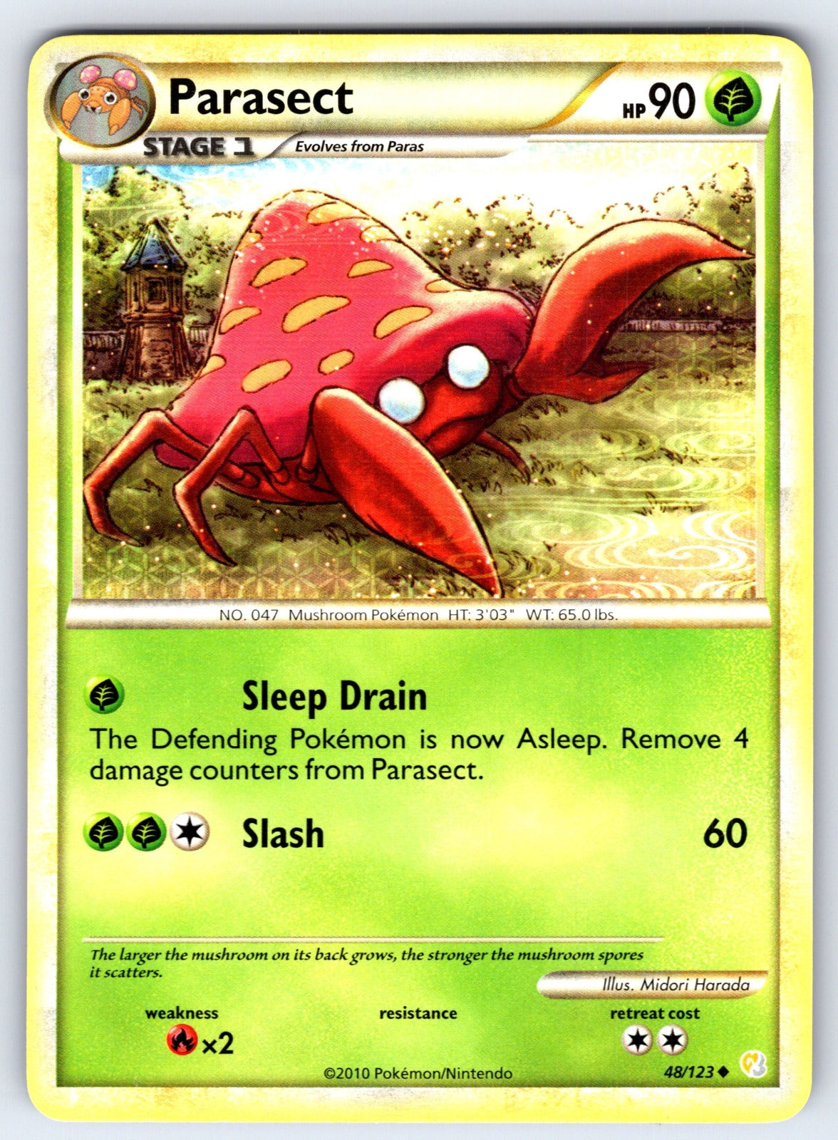 Parasect Uncommon HeartGold SoulSilver 48/123 LP 2010