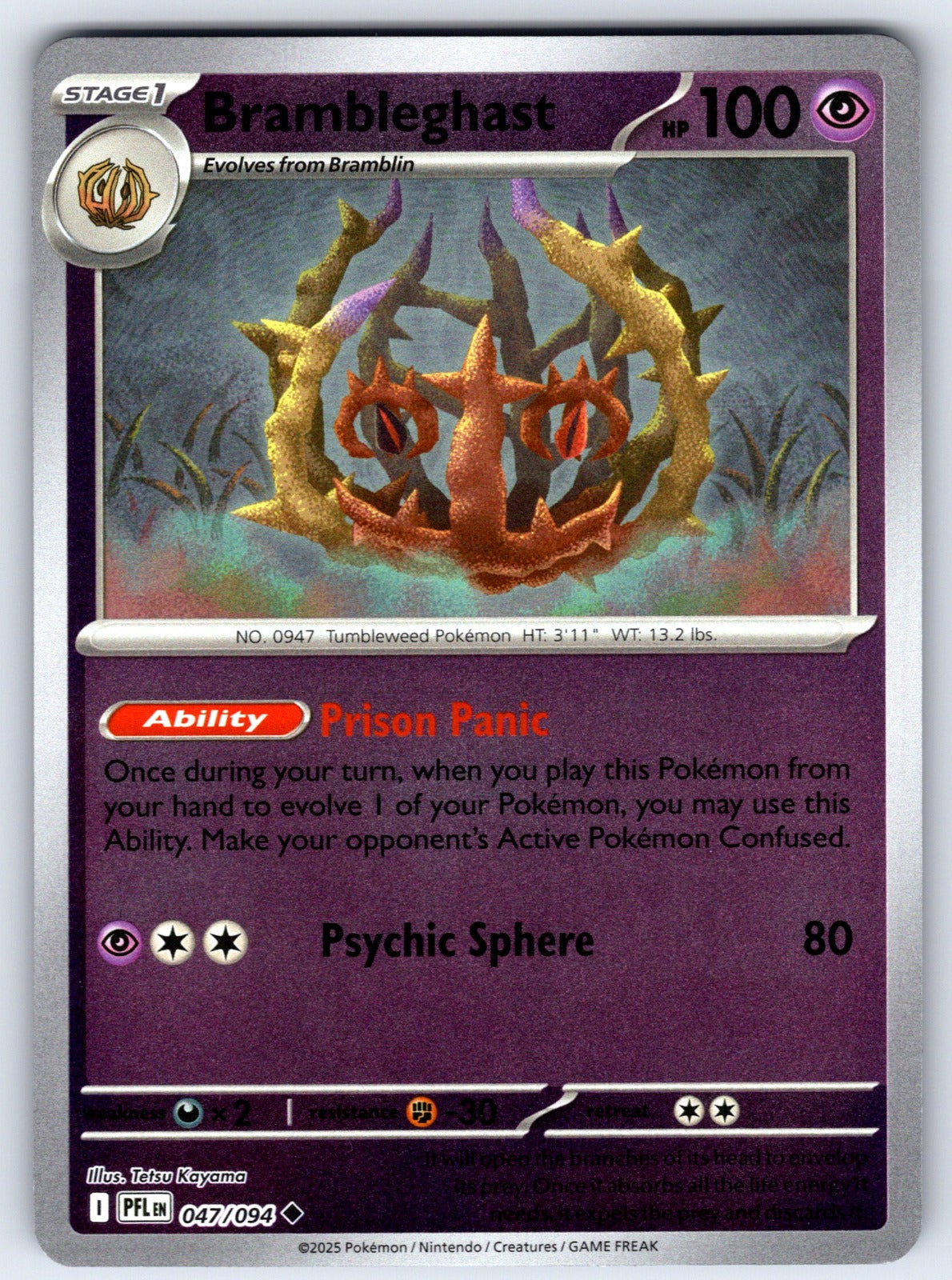 Brambleghast Reverse Holo Uncommon ME02: Phantasmal Flames 047/094 NM 2025