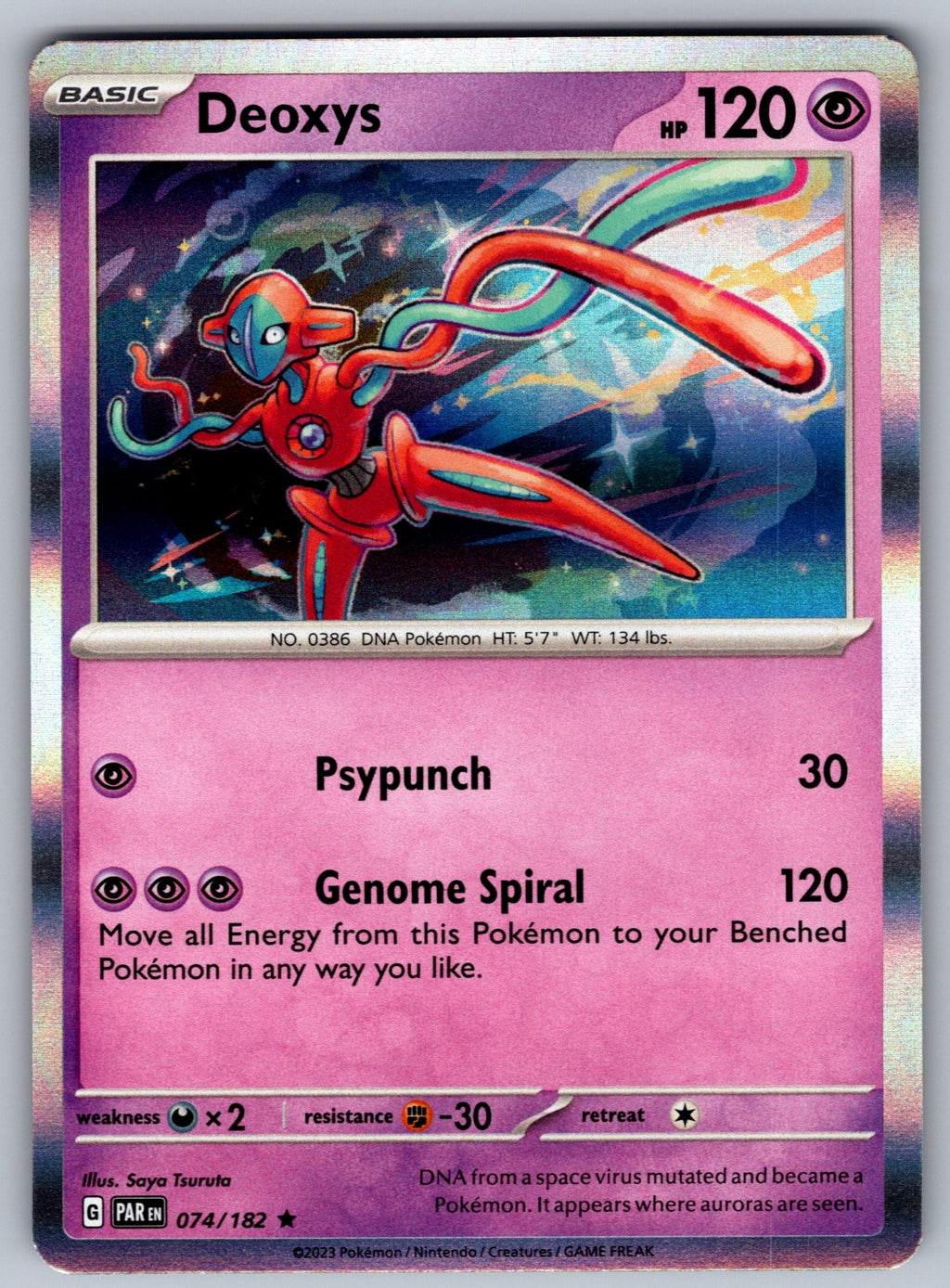 Deoxys Holo Rare SV04: Paradox Rift 074/182 NM 2023