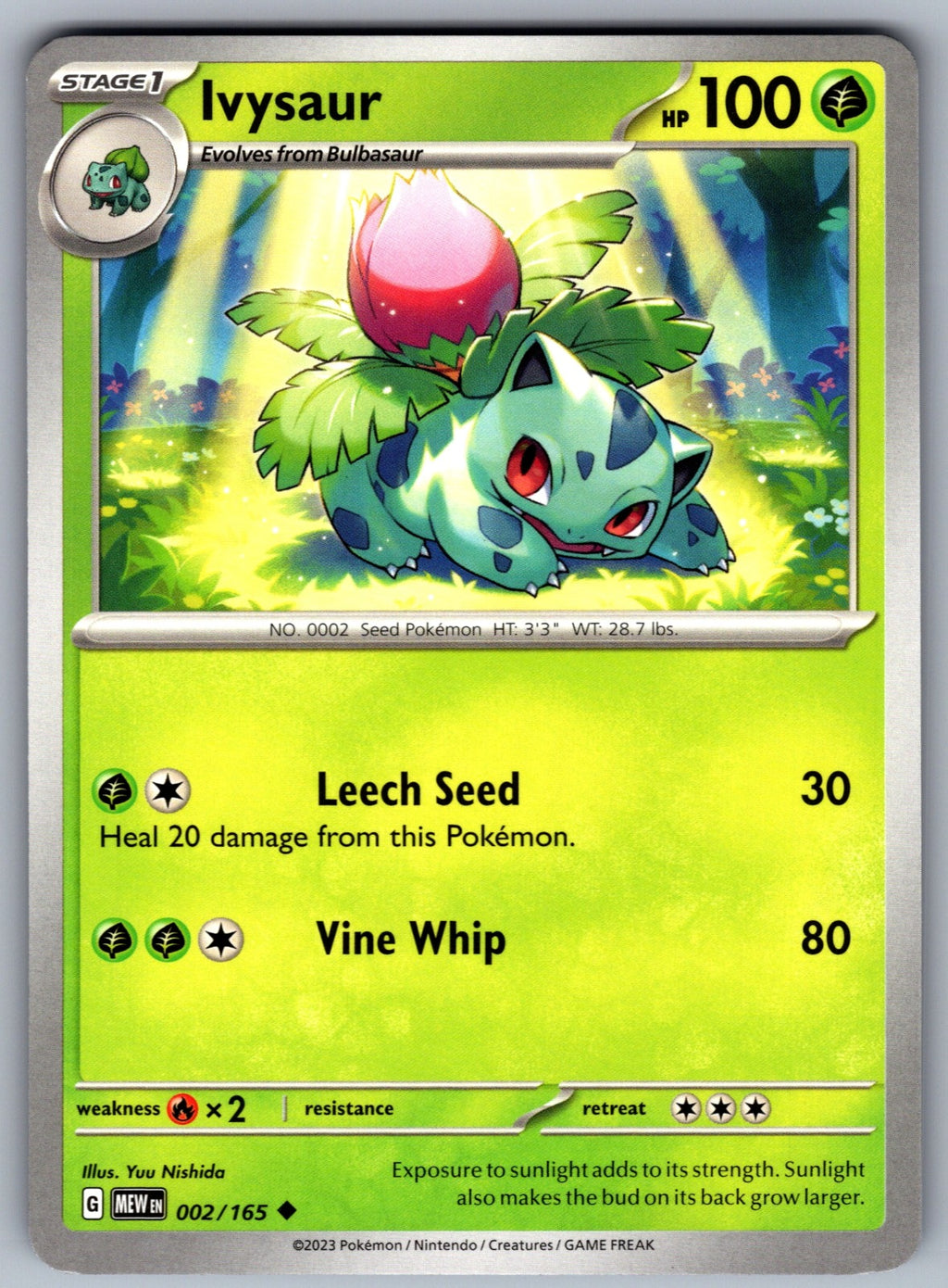 Ivysaur Uncommon SV: Scarlet & Violet 151 002/165 NM 2023
