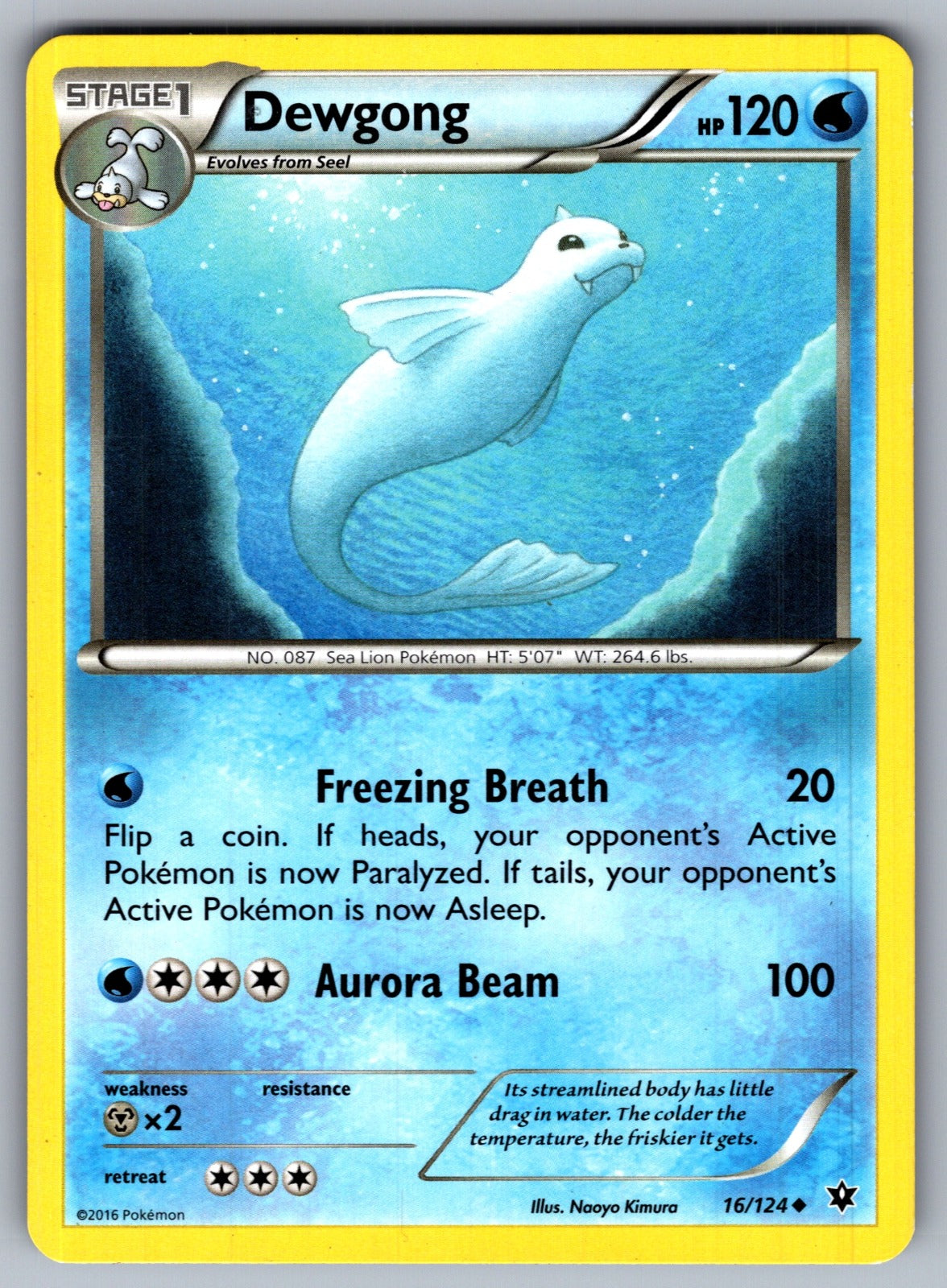 Dewgong Uncommon XY - Fates Collide 16/124 LP 2016