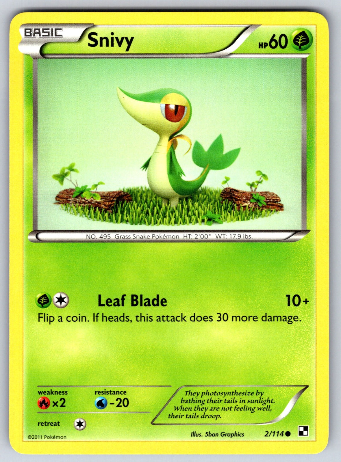 Snivy (2) Common Black and White 2/114 LP 2011