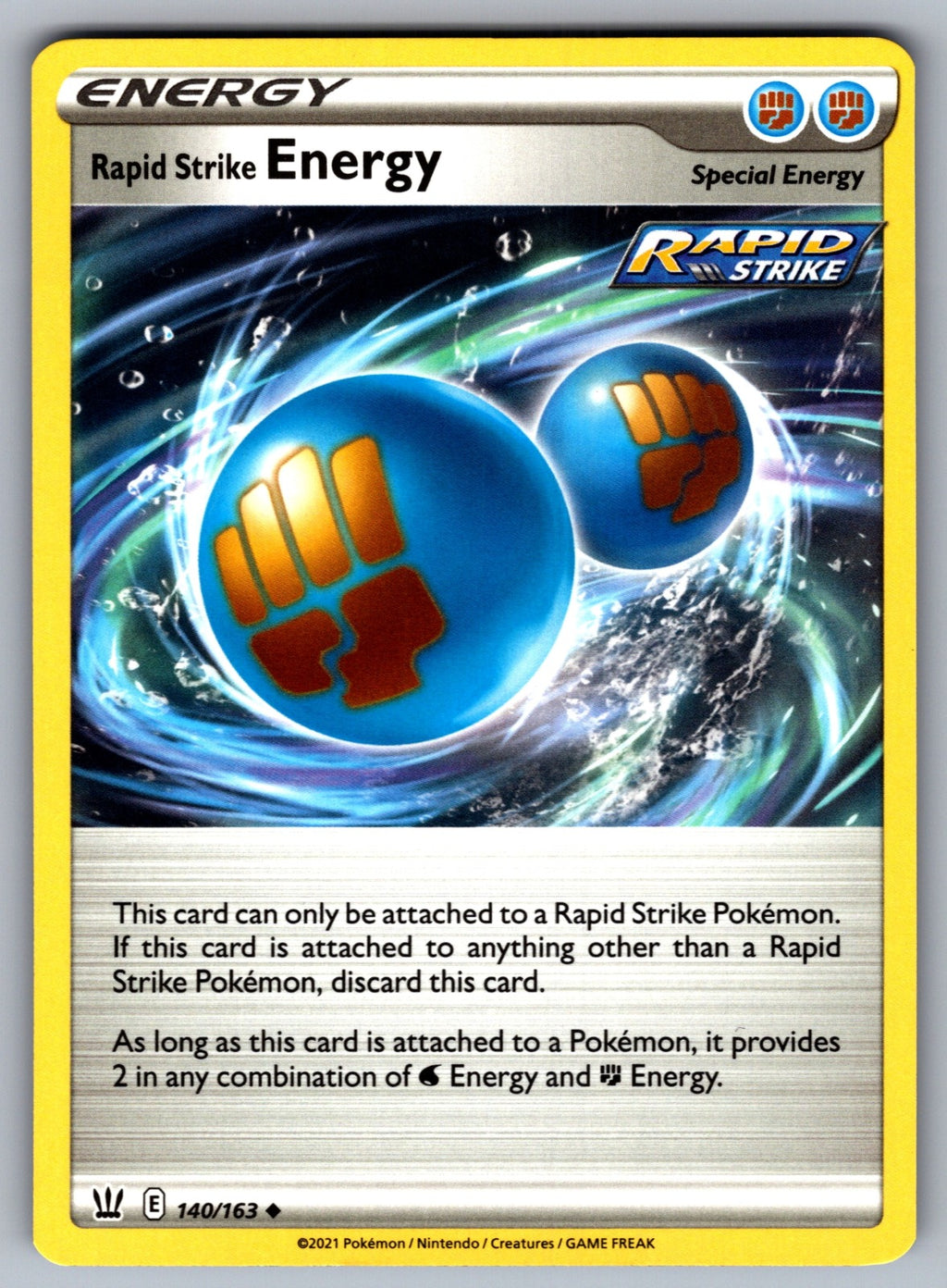 Rapid Strike Energy Uncommon SWSH05: Battle Styles 140/163 NM 2021