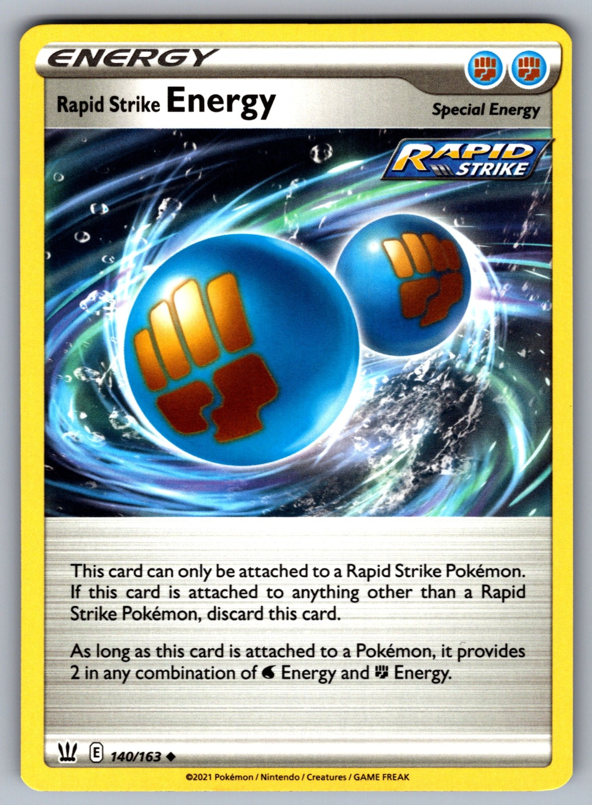 Rapid Strike Energy Uncommon SWSH05: Battle Styles 140/163 NM 2021