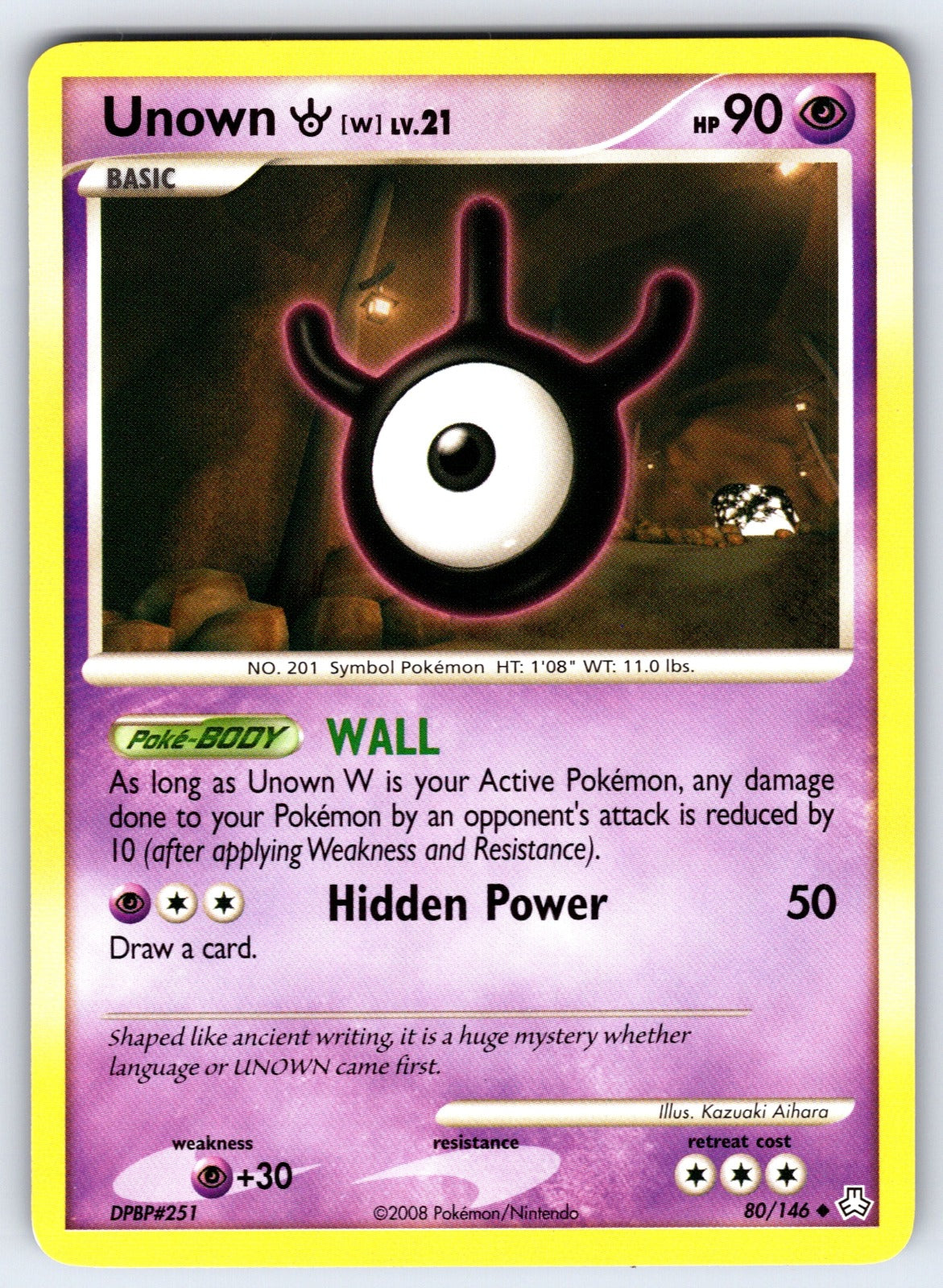 Unown (W) Uncommon Legends Awakened 80/146 LP 2008