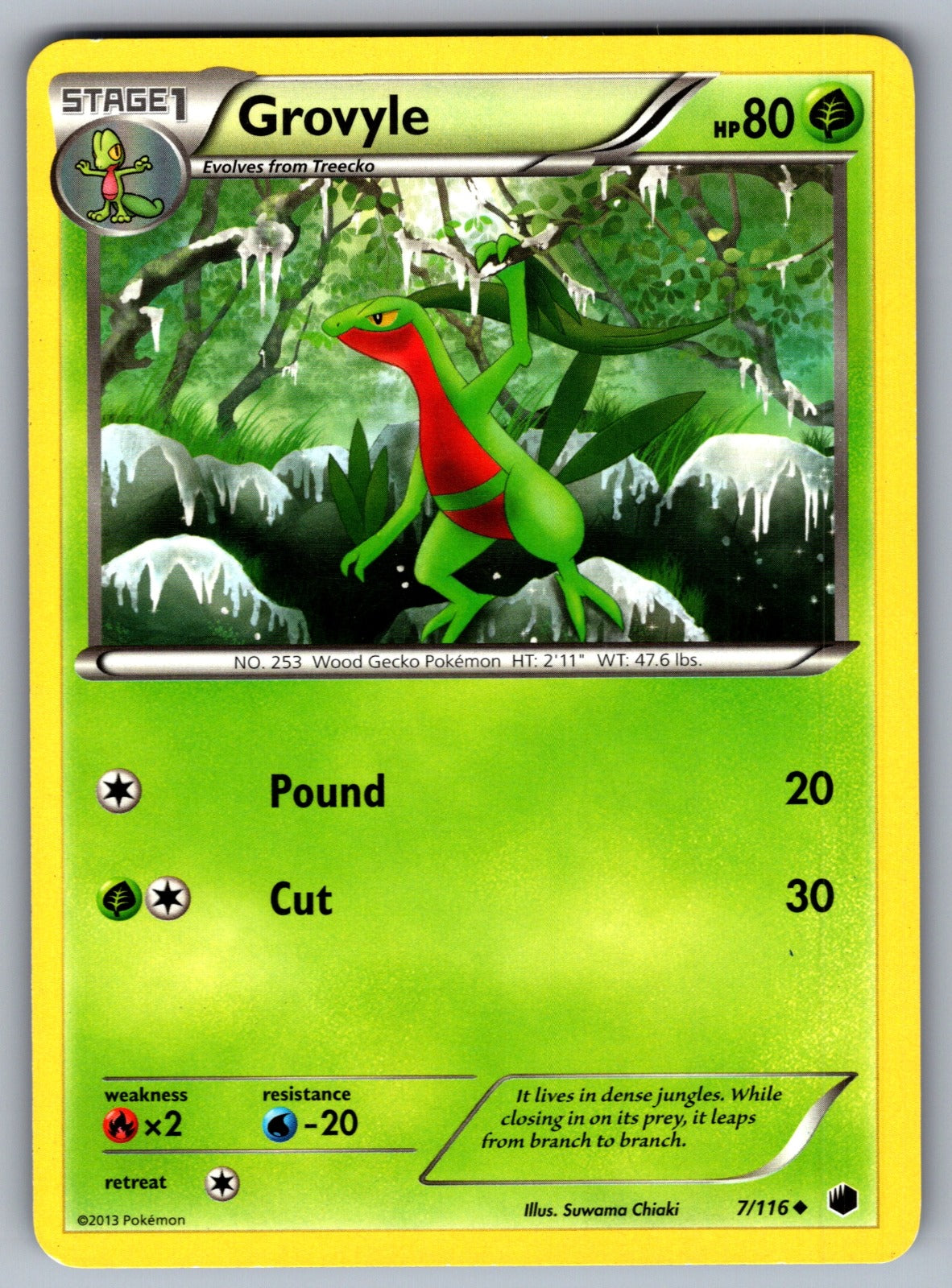 Grovyle Uncommon Plasma Freeze 7/116 LP 2013