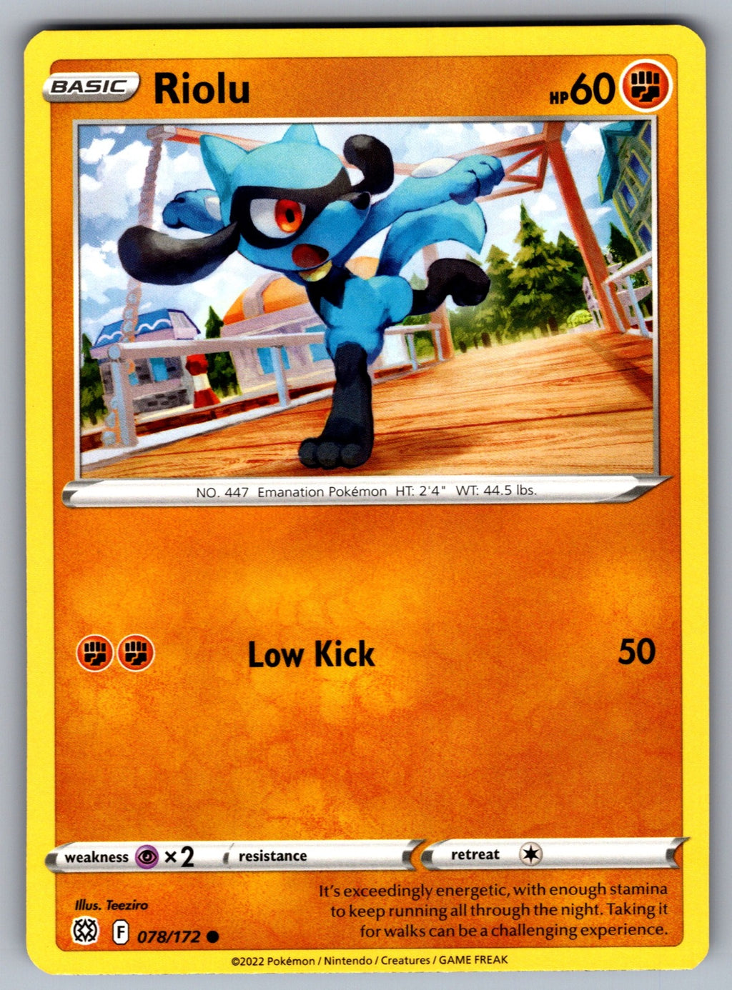 Riolu Common SWSH09: Brilliant Stars 078/172 NM 2022
