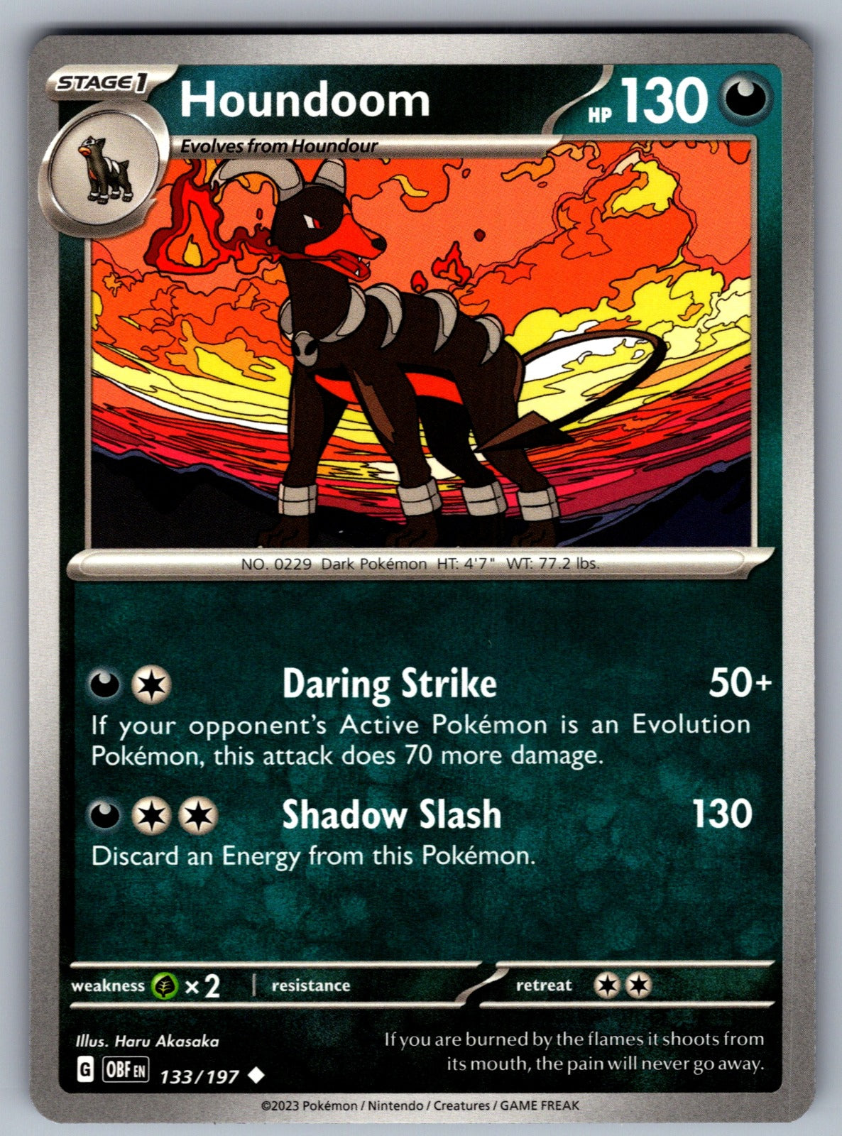 Houndoom Uncommon SV03: Obsidian Flames 133/197 NM 2023