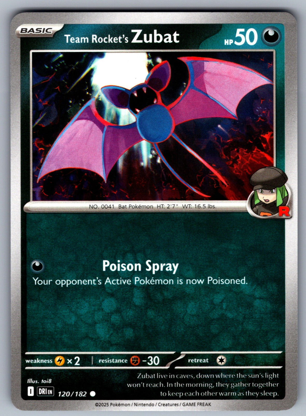 Team Rocket's Zubat Common SV10: Destined Rivals 120/182 NM 2025
