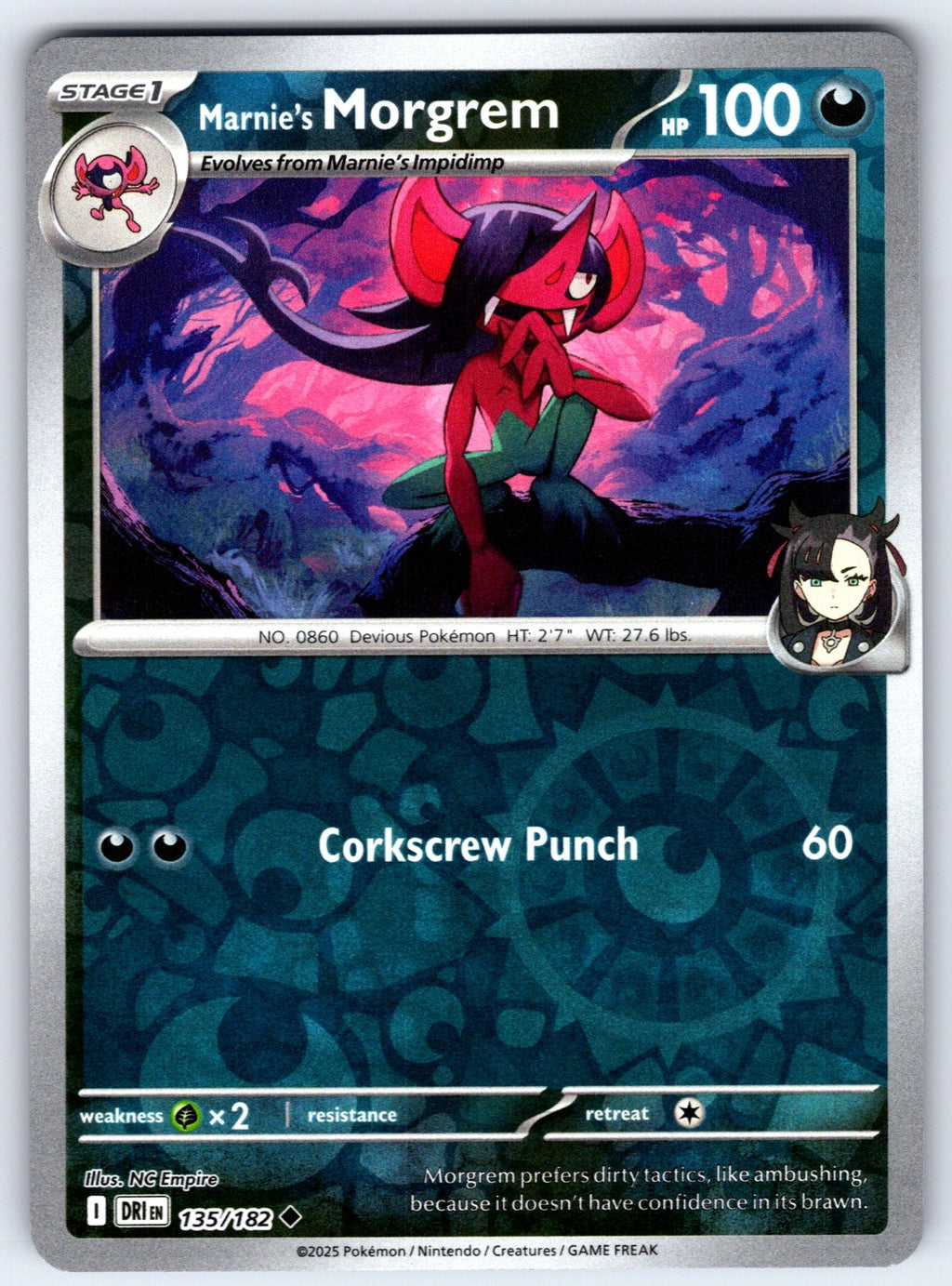Marnie's Morgrem Uncommon SV10: Destined Rivals 135/182 NM 2025