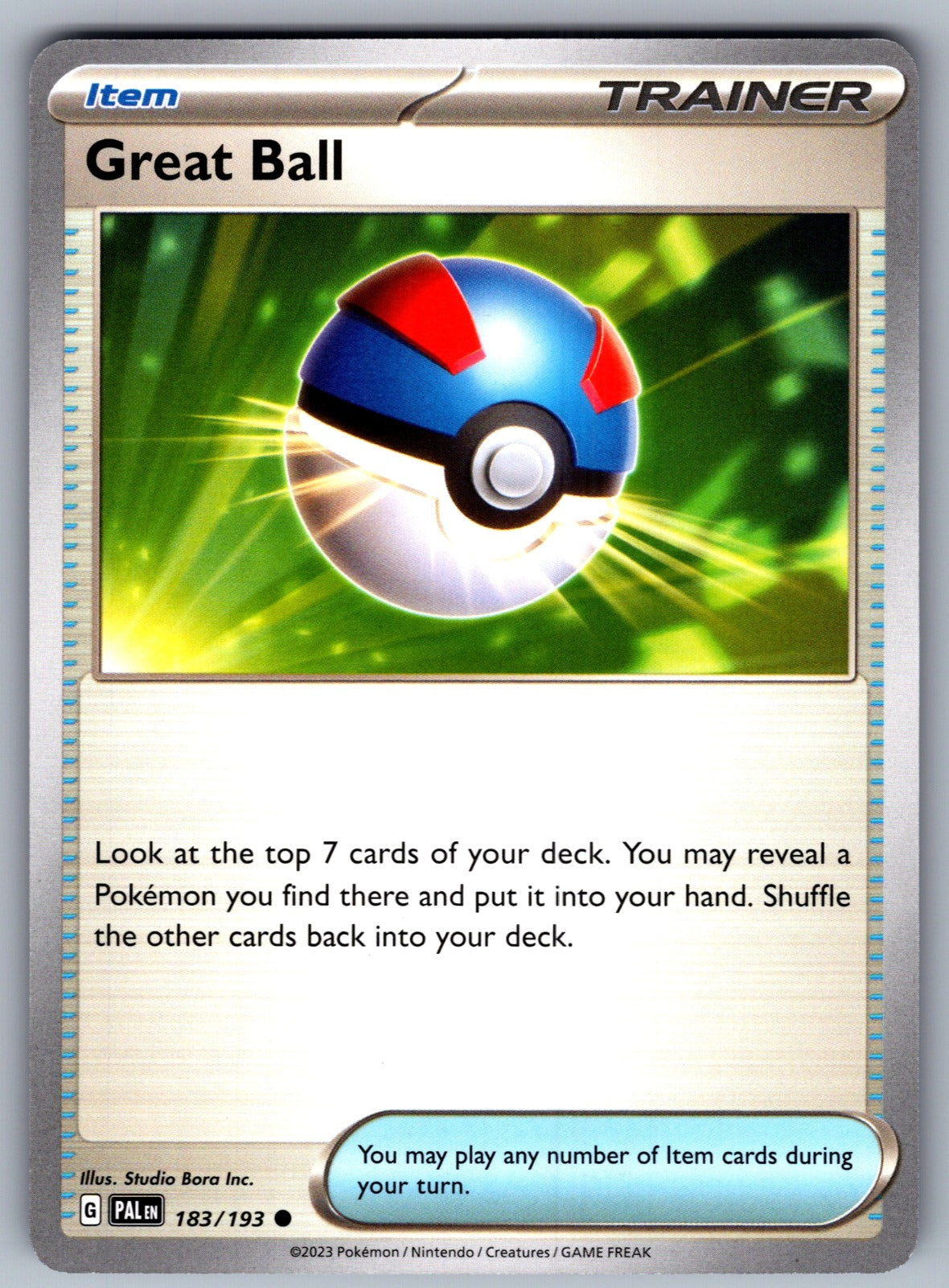 Great Ball Common SV02: Paldea Evolved 183/193 NM 2023