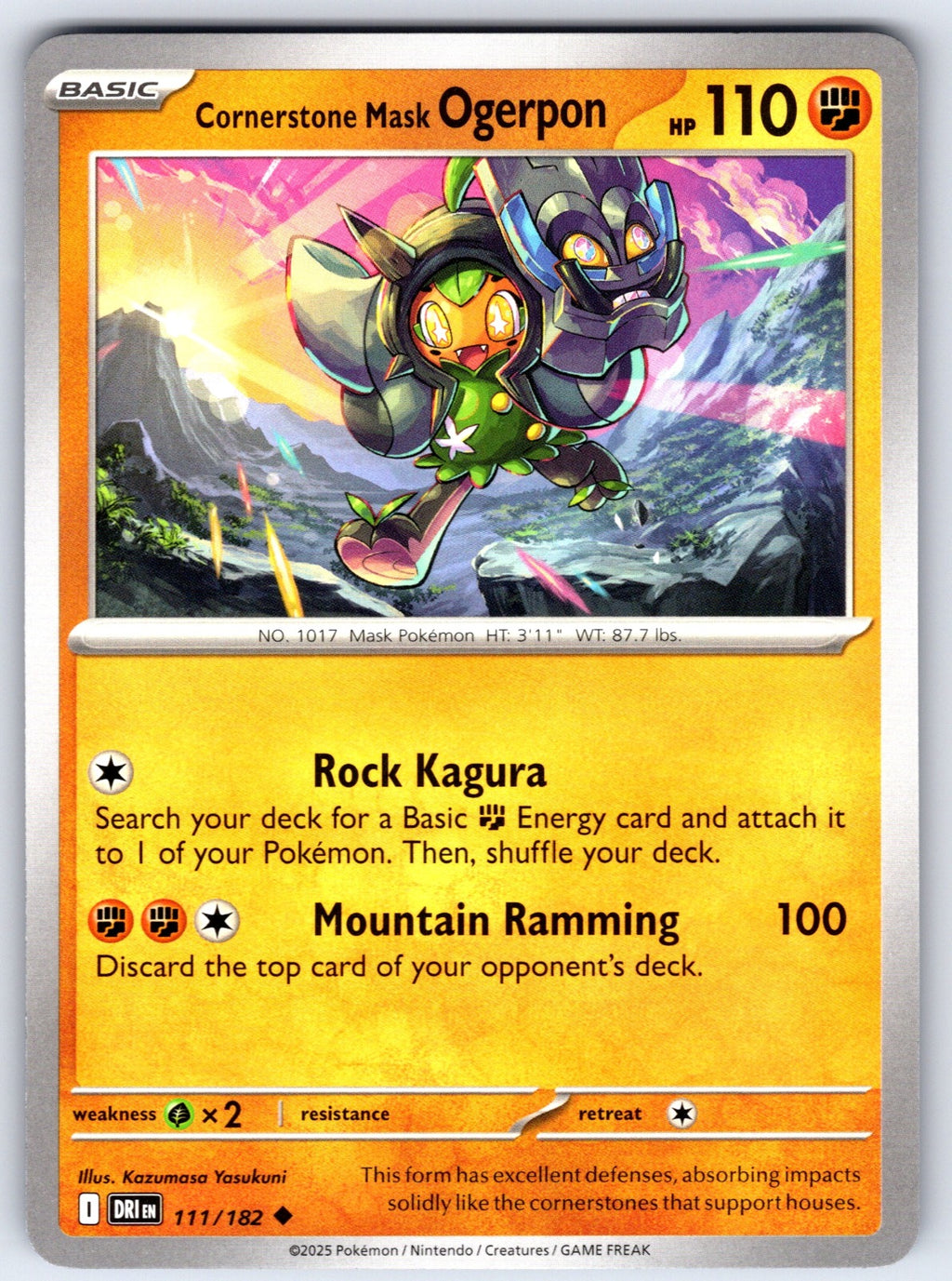 Cornerstone Mask Ogerpon Uncommon SV10: Destined Rivals 111/182 NM 2025