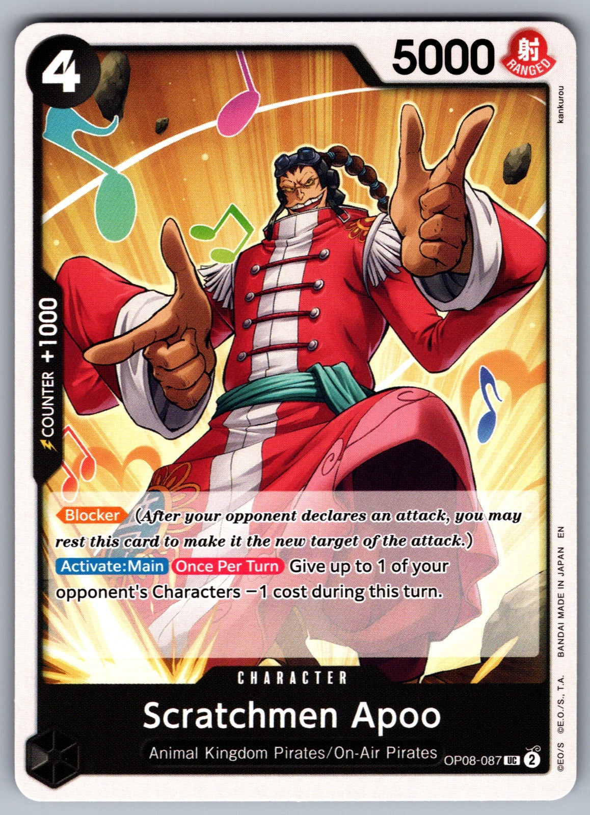 Scratchmen Apoo UC Two Legends OP08-087 NM 2024