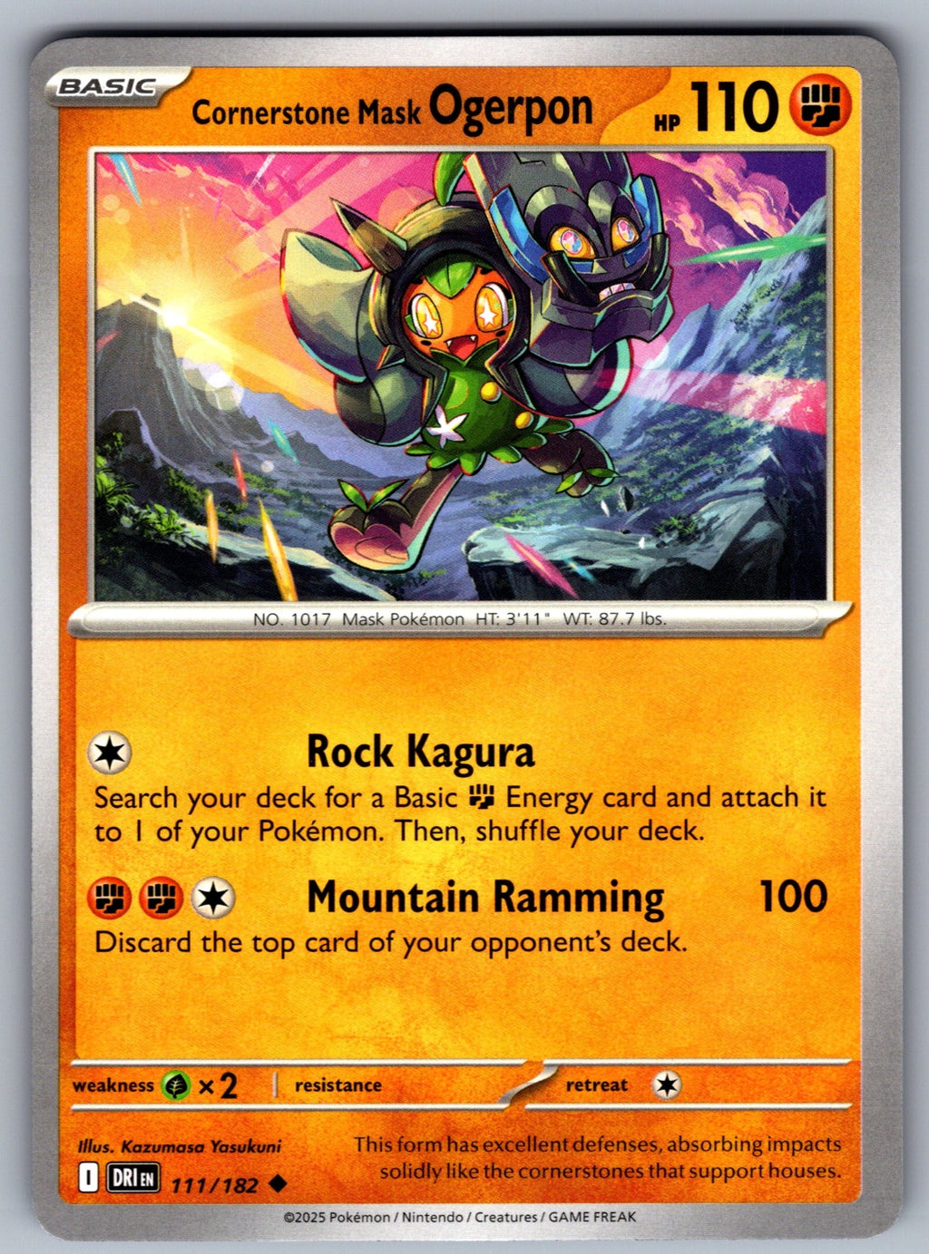 Cornerstone Mask Ogerpon Uncommon SV10: Destined Rivals 111/182 NM 2025