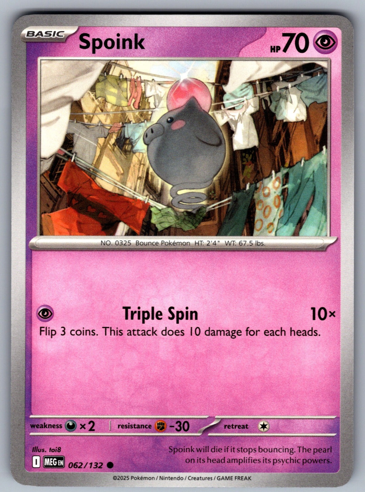 Spoink Common ME01: Mega Evolution 062/132 NM 2025