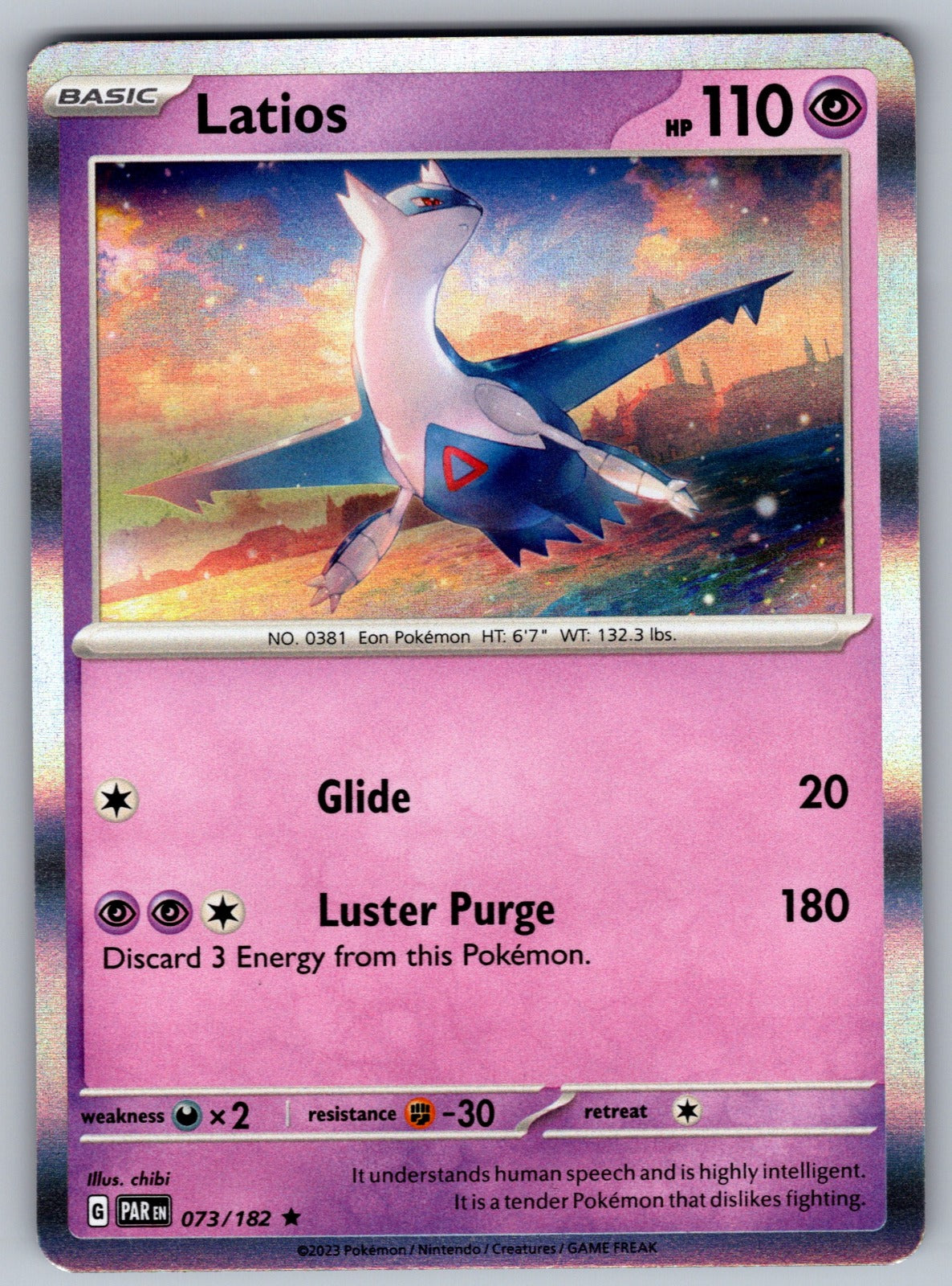 Latios Holo Rare SV04: Paradox Rift 073/182 NM 2023