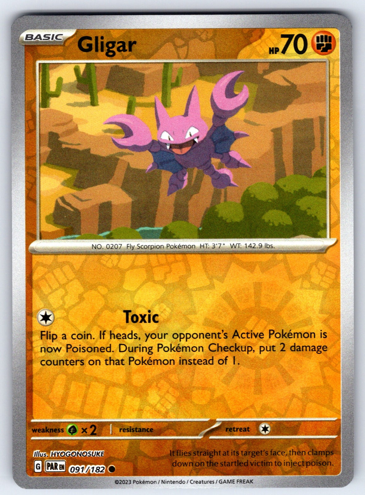 Gligar Reverse Holo Common SV04: Paradox Rift 091/182 NM 2023