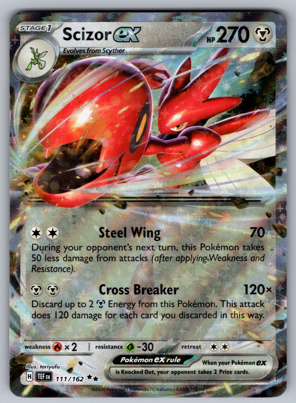 Scizor ex Holo Double Rare SV05: Temporal Forces 111/162 NM 2024