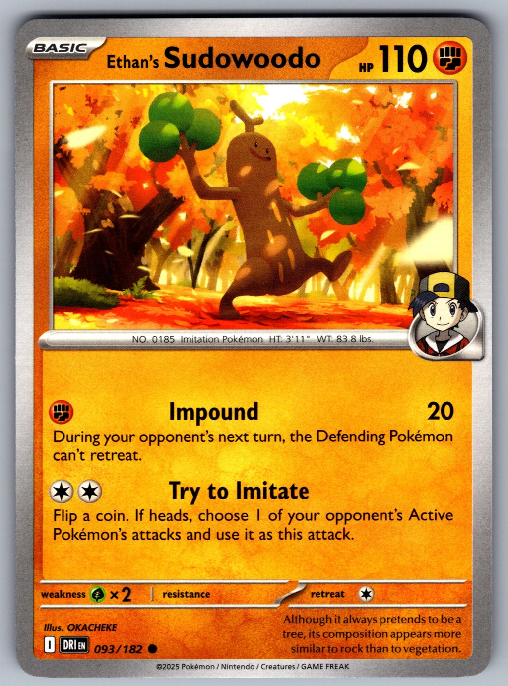 Ethan's Sudowoodo Common SV10: Destined Rivals 093/182 NM 2025