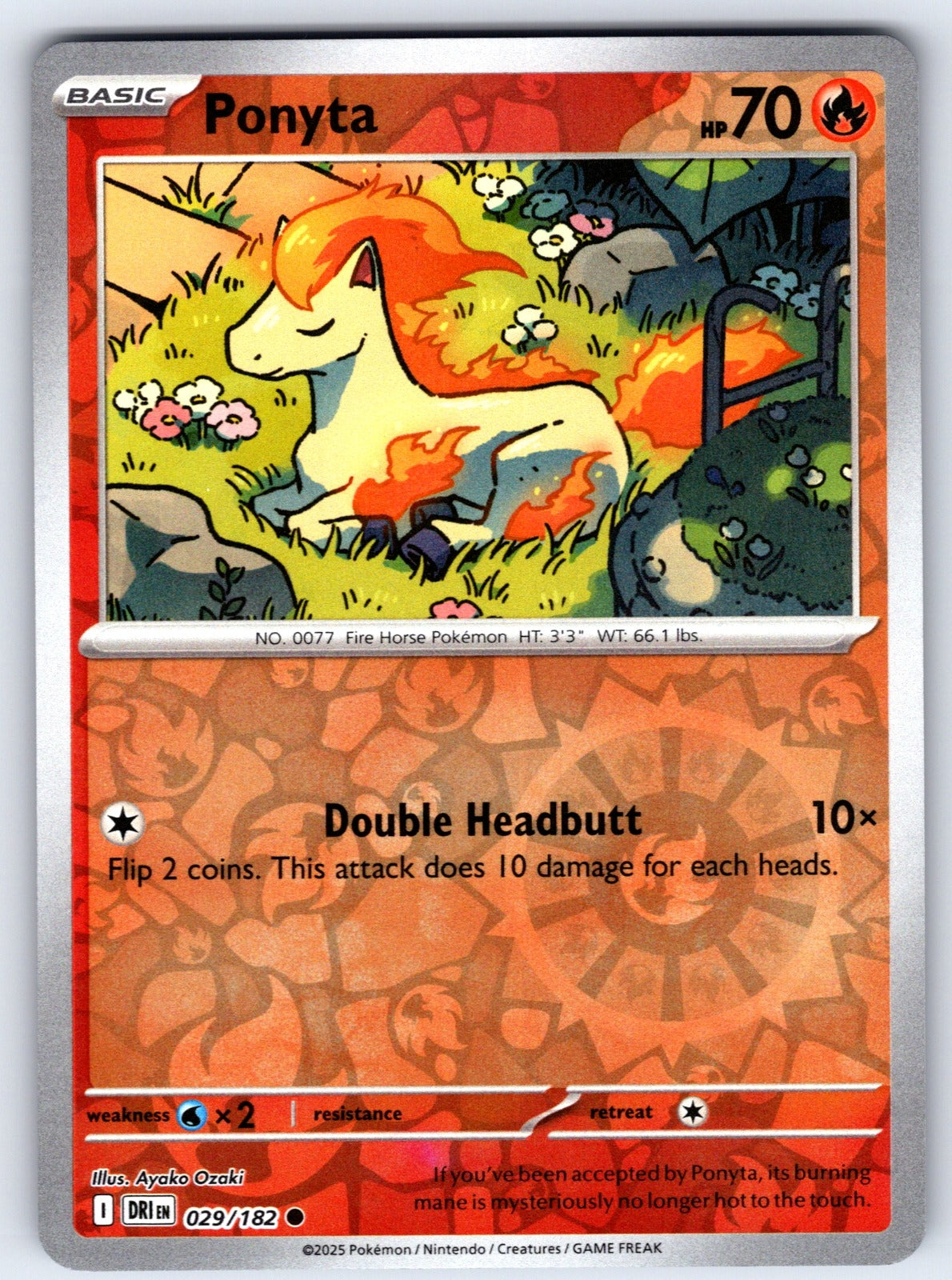 Ponyta Reverse Holo Common SV10: Destined Rivals 029/182 NM 2025