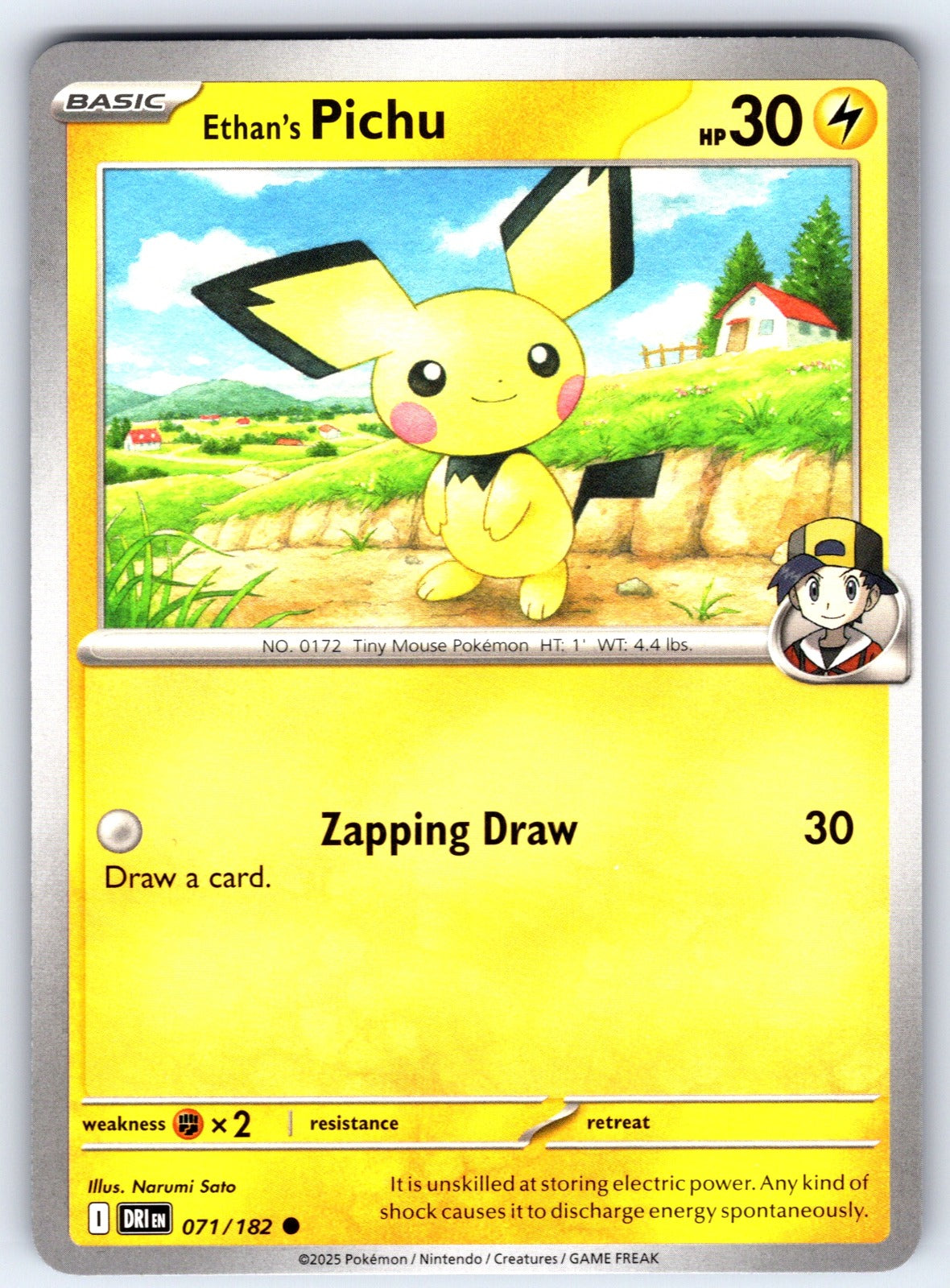 Ethan's Pichu Common SV10: Destined Rivals 071/182 NM 2025