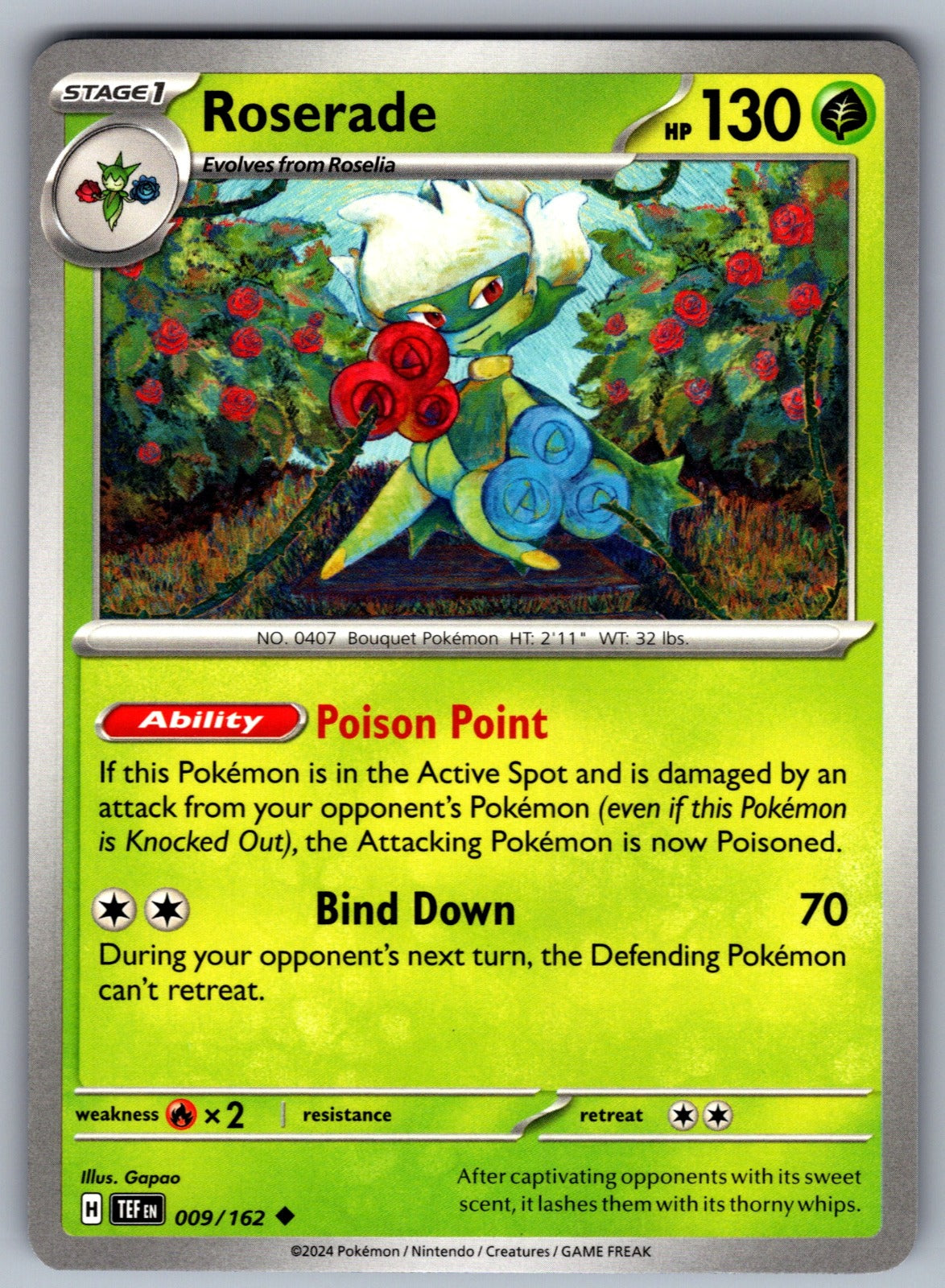 Roserade Uncommon SV05: Temporal Forces 009/162 NM 2024