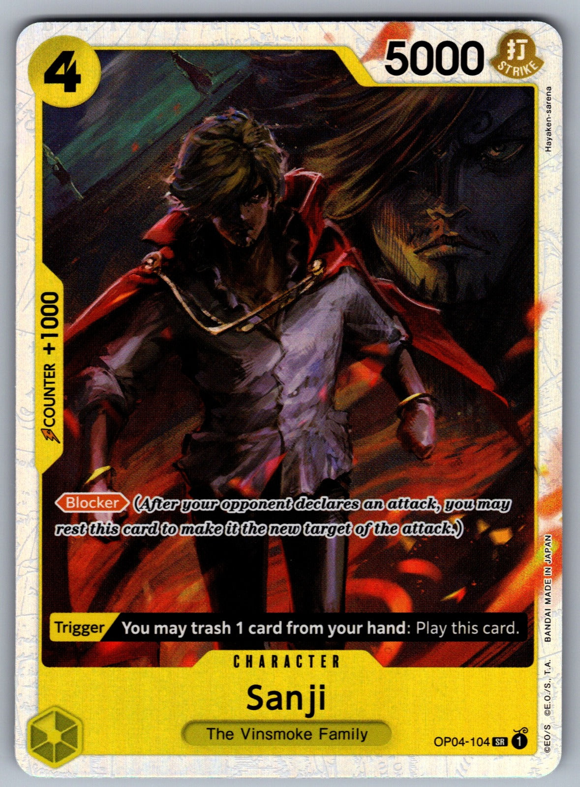 Sanji (104) Foil SR Kingdoms of Intrigue OP04-104 NM 2023