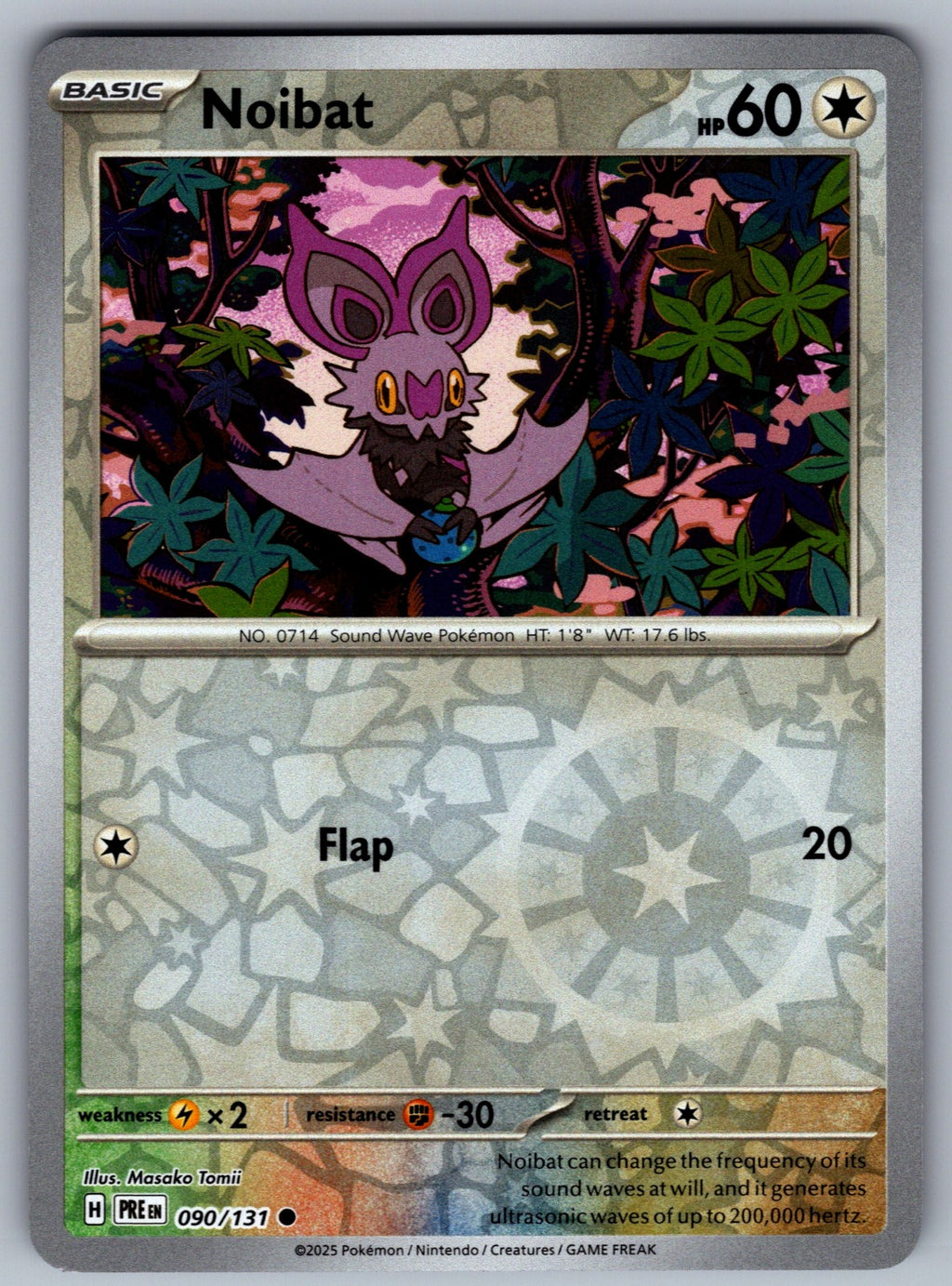 Noibat Reverse Holo Common SV: Prismatic Evolutions 090/131 NM 2025