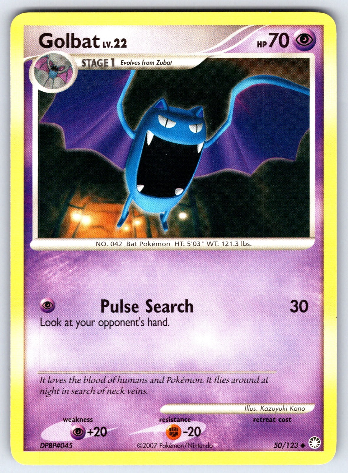 Golbat Uncommon Mysterious Treasures 50/123 LP 2007