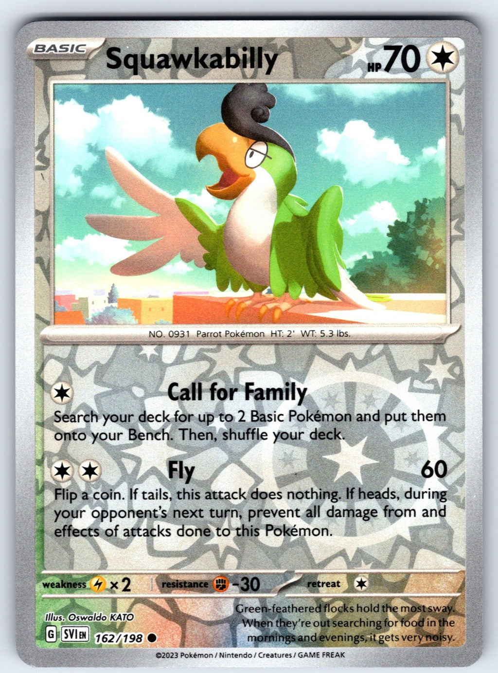 Squawkabilly Reverse Holo Common SV01: Scarlet & Violet Base Set 162/198 NM 2023