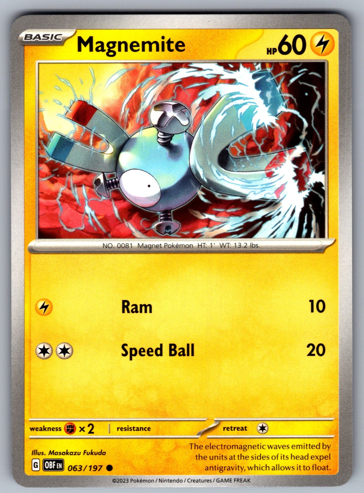 Magnemite Common SV03: Obsidian Flames 063/197 NM 2023