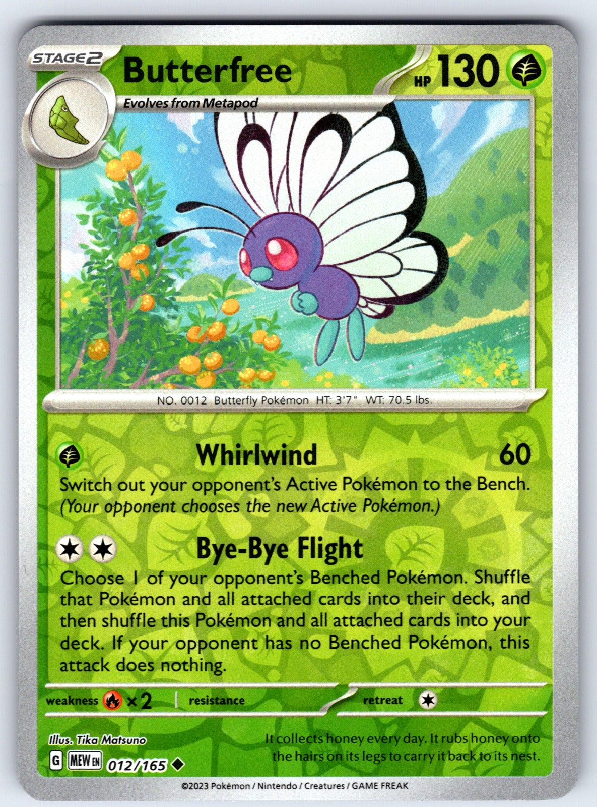 Butterfree Reverse Holo Uncommon SV: Scarlet & Violet 151 012/165 NM 2023